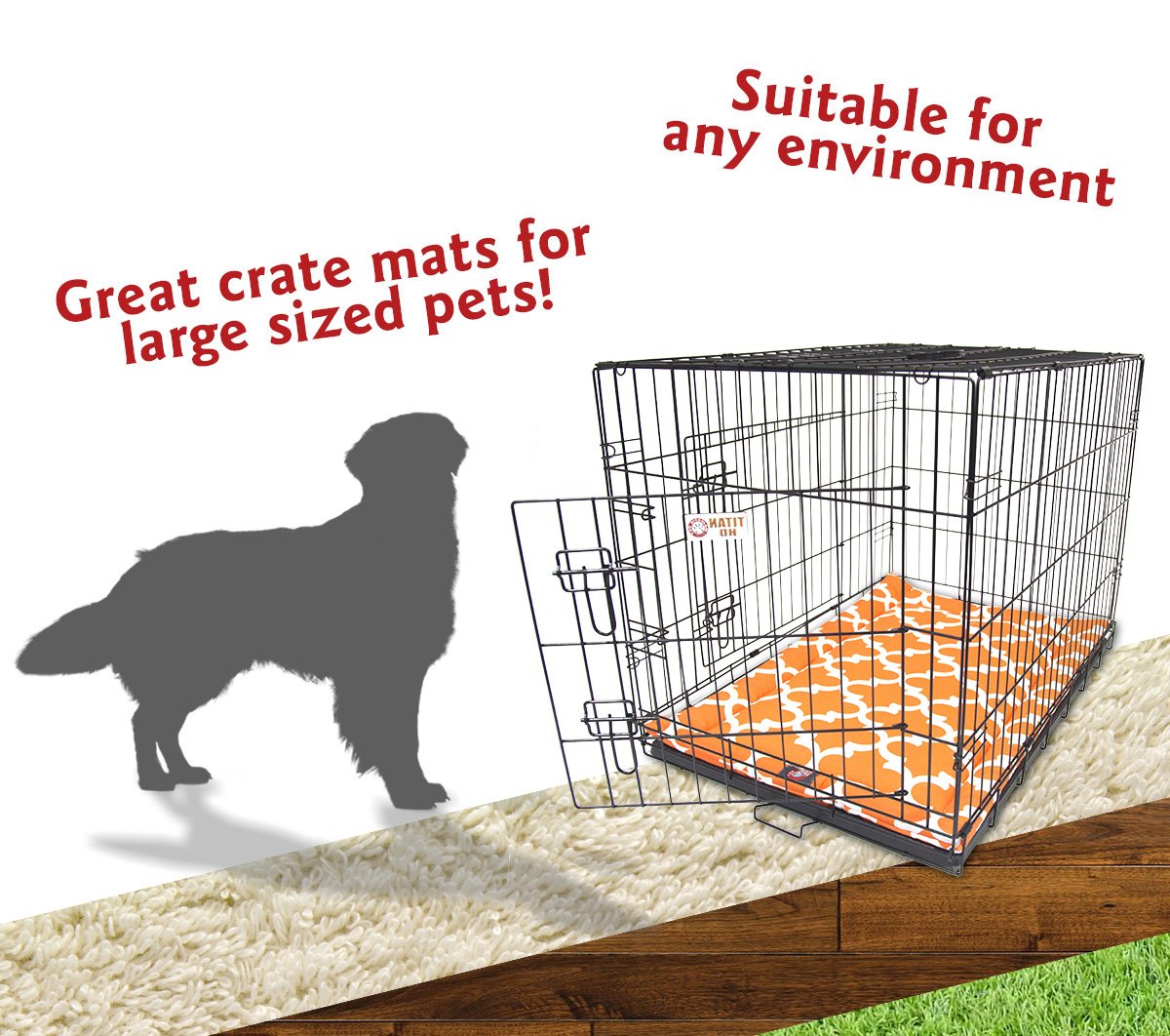 42 Trellis Peach Orange Crate Dog Bed Mat By Majestic Pet Products