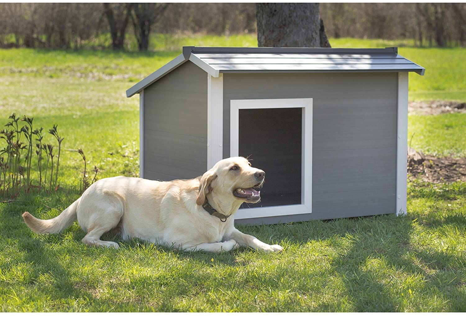 New Age Pet ecoFLEX Thermocore Dog House - Extra Large, Grey, Model ECOH705XL