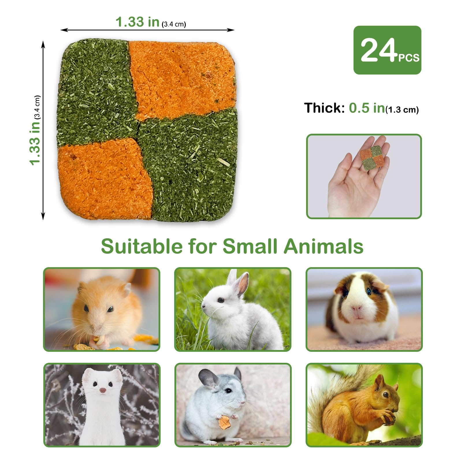 Fhiny 24 Pcs Rabbit Chew Toys, Natural Timothy Hay Carrot Biscuit Handmade Bunny Molar Toys For Teeth Small Animal Snacks For Ra