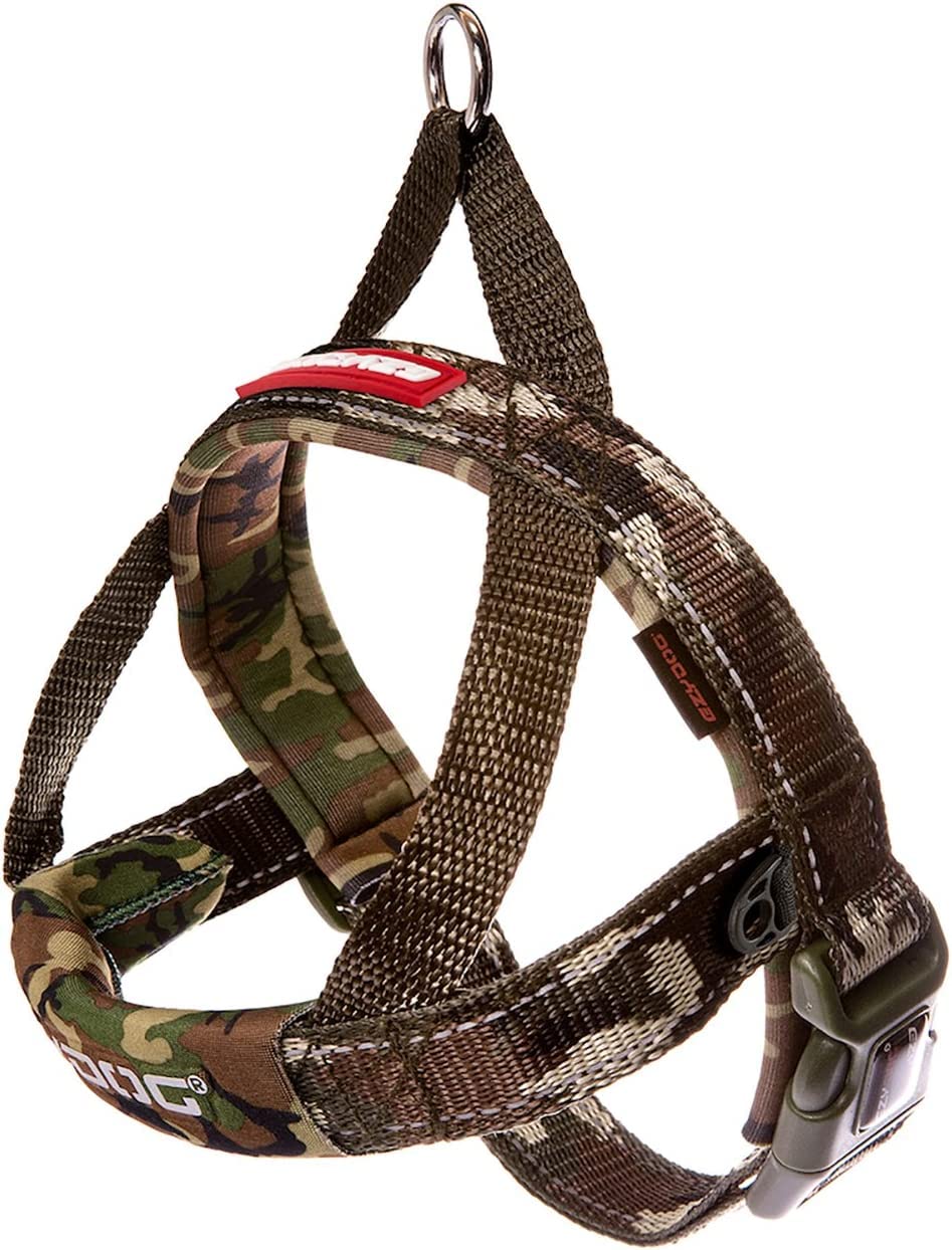 Ezydog Premium Quick Fit Adjustable No-Pull Dog Harness Vest With Reflective Stitching - Perfect For Training, Walking, And Control - Padded For Comfort (Xx-Small, Green Camo)