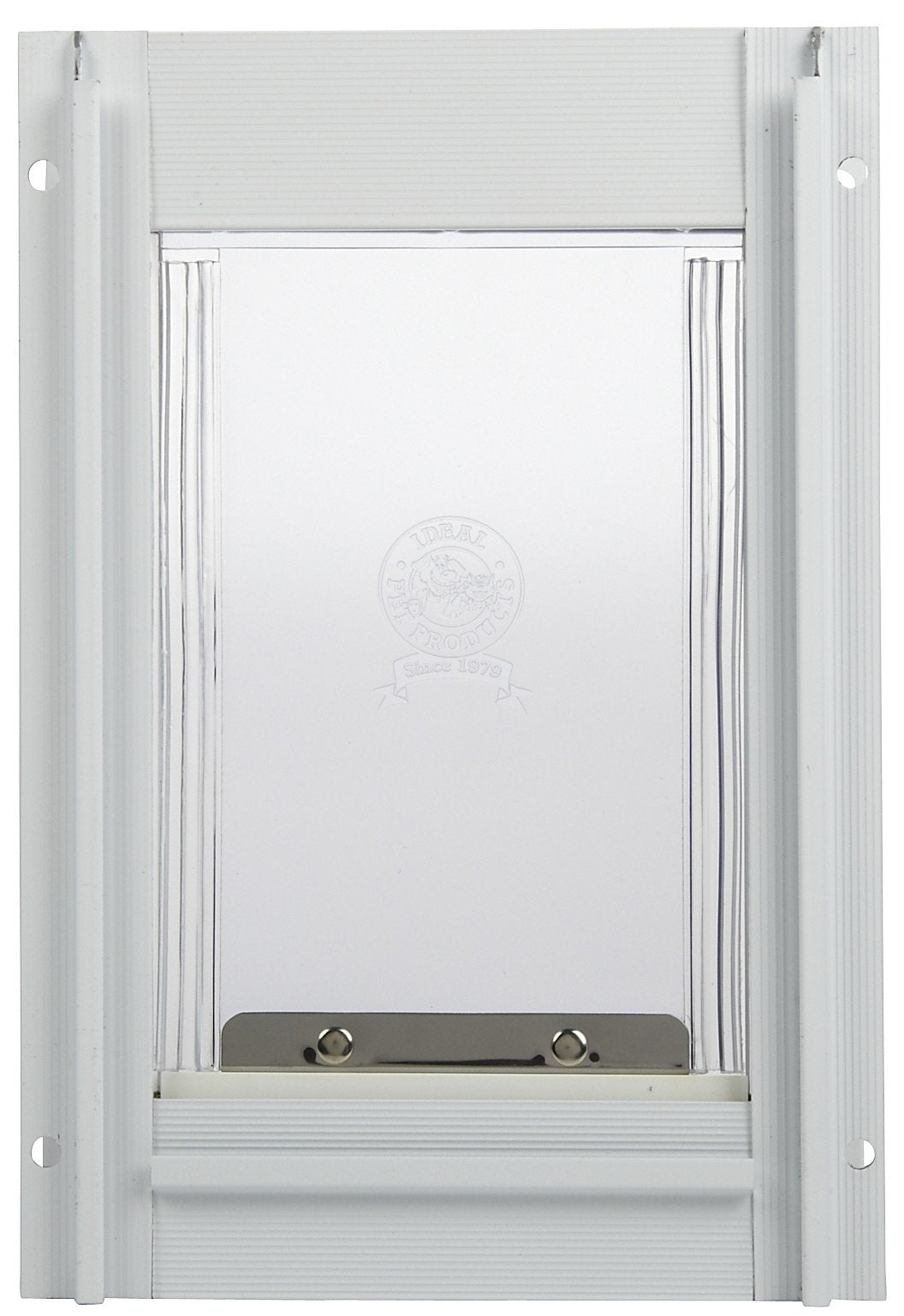Ideal Pet Products Deluxe Aluminum Pet Door With Telescoping Frame, Super Large, 15' X 20' Flap Size, White