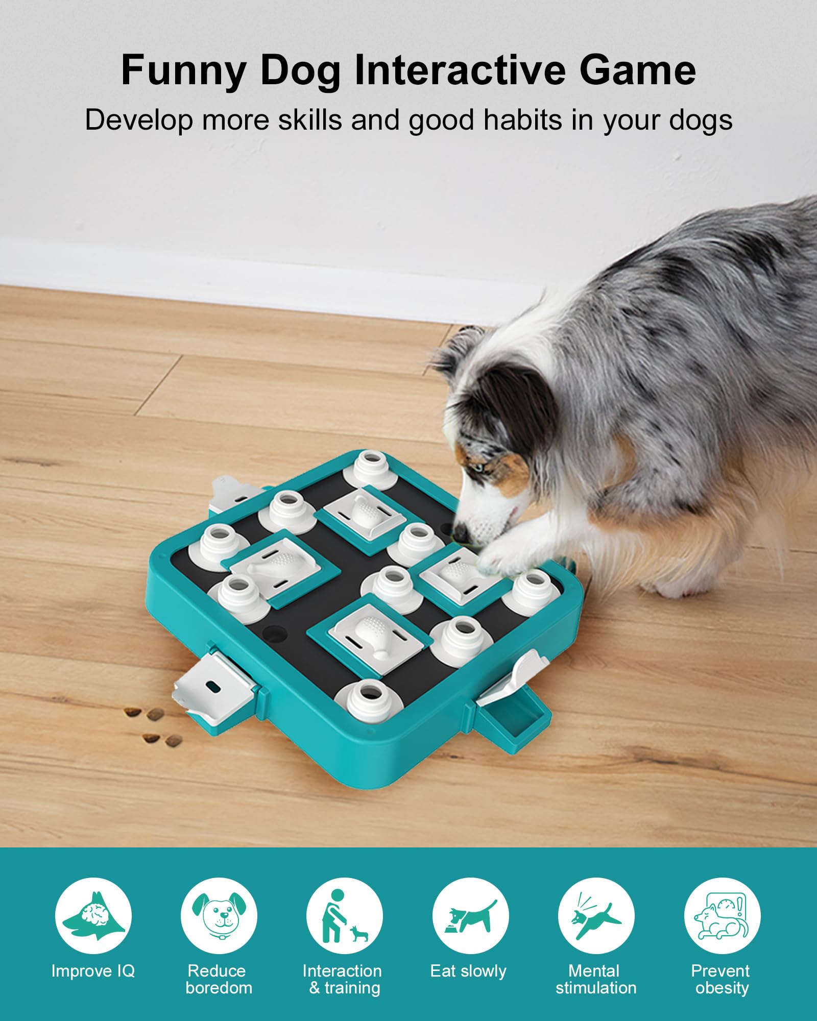 Laccen Dog Puzzle Toys, Level 3 In 1 Interactive Dog Toys For Boredom, Funny Feeding Toy For Iq Training Brain Stimulating, Trea