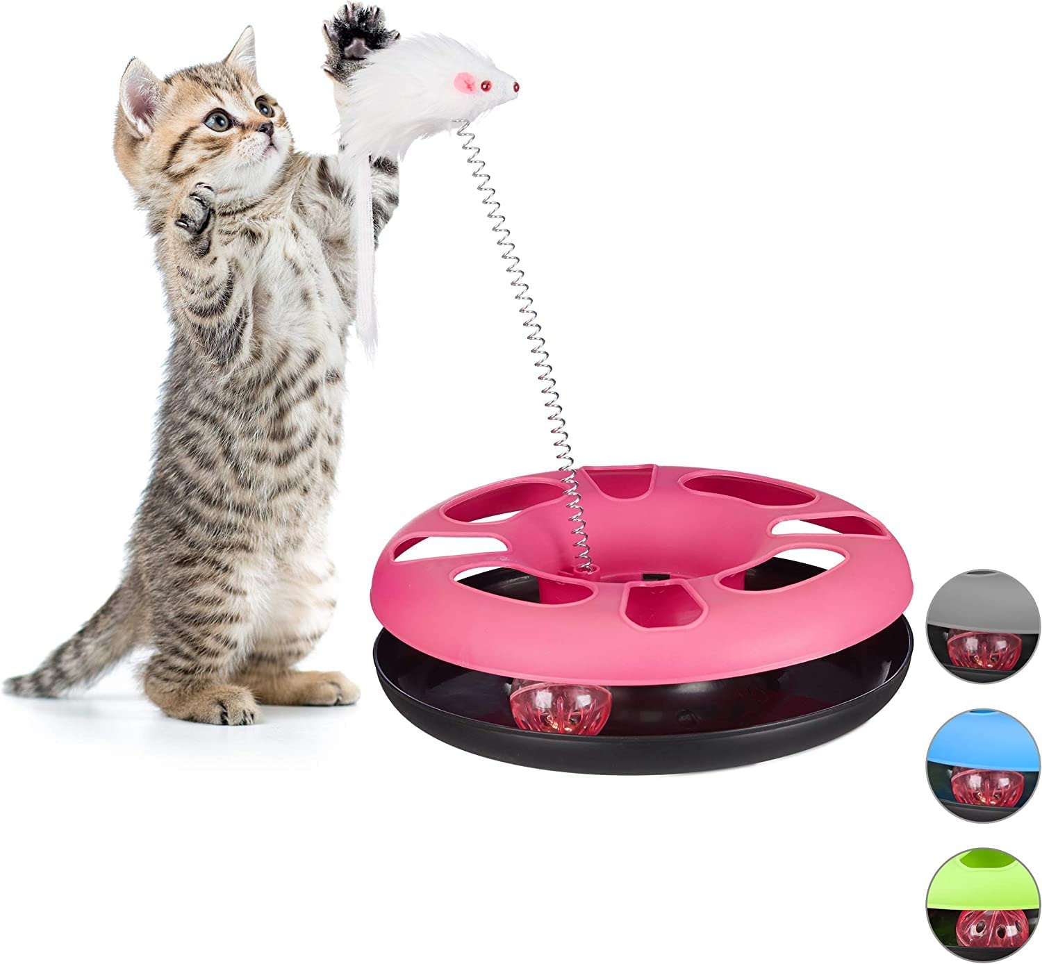 Smart Pups Catch The Mouse & Ball Cat Toy, Interactive, Training, Activity Toy For Cats & Kittens Colour May Very Pack Of 1 Pcs