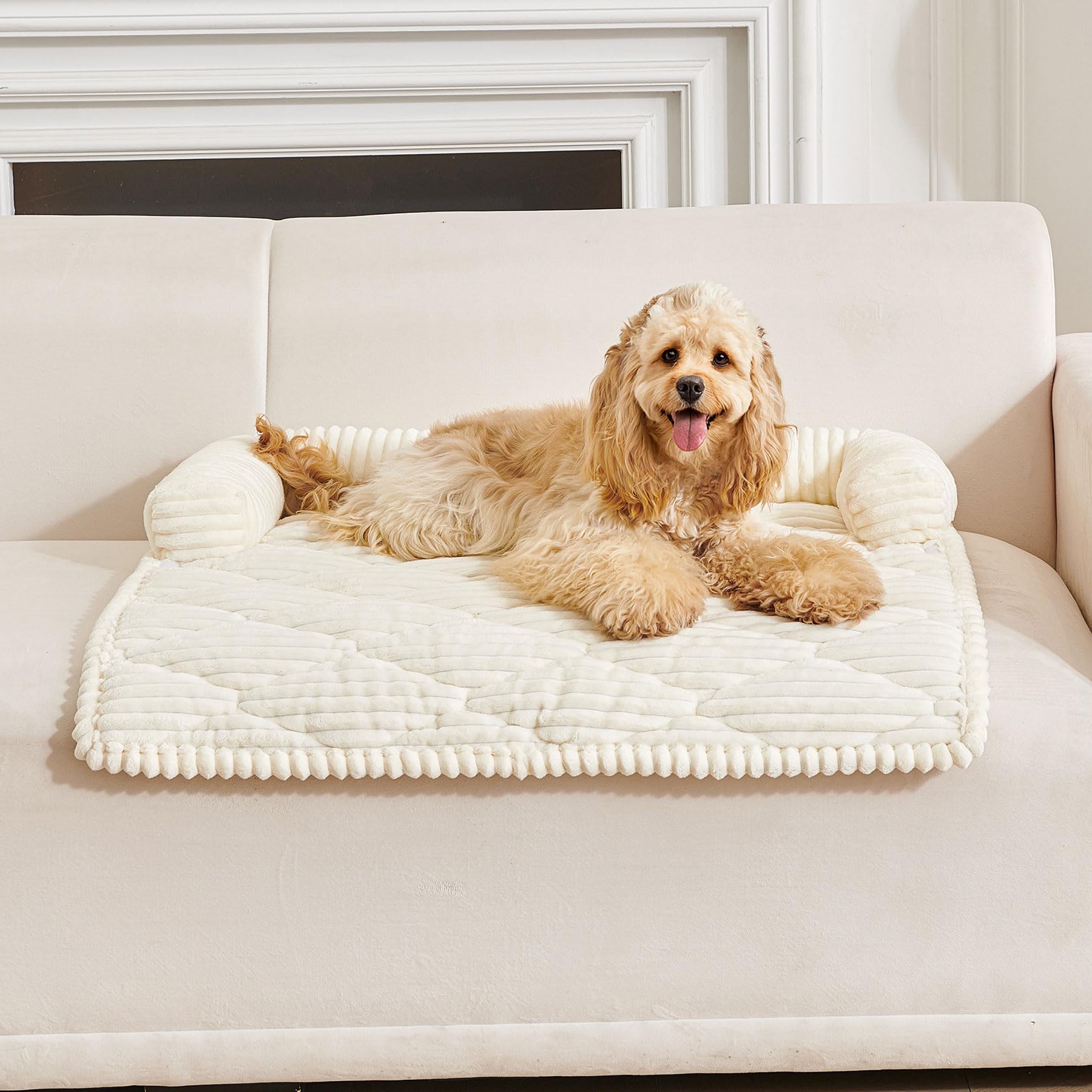 HAOMAIJIA Dog Couch Bed for Medium Dogs, Non Slip Pet Couch Covers for Sofa Thick Soft Washable Dog Couch Cover Protector All Se