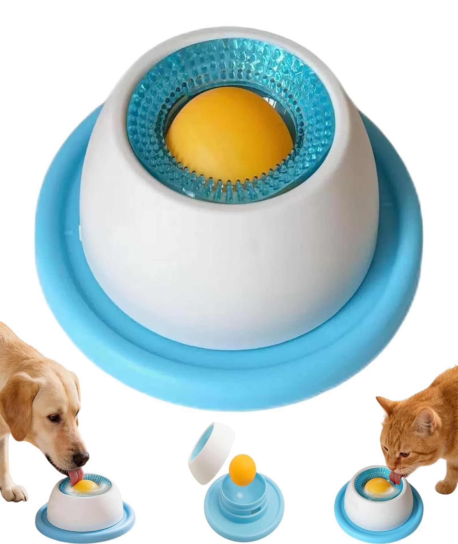 12.5cmX4.5cm Slow Feeder for Dogs, Cat Feeder, Lick Mats for Dogs, Interactive Pet Feeder with Rotating Lick Ball, NonSlip Dog 