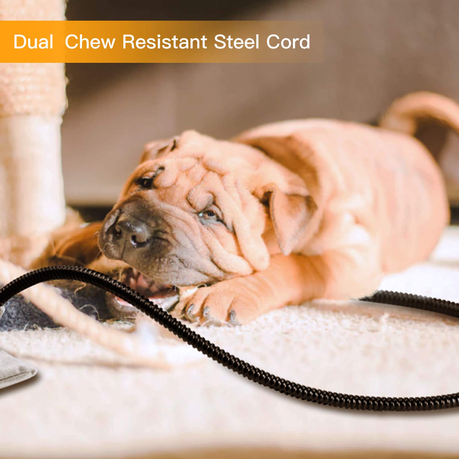 Toozey Large Pet Heating Pad, 6 Adjustable Temperature Dog Cat Heating Pad With Timer, Waterproof Heated Dog Bed With Chew Resistant Cord, Indoor Electric Pet Heated Mat 35X24In