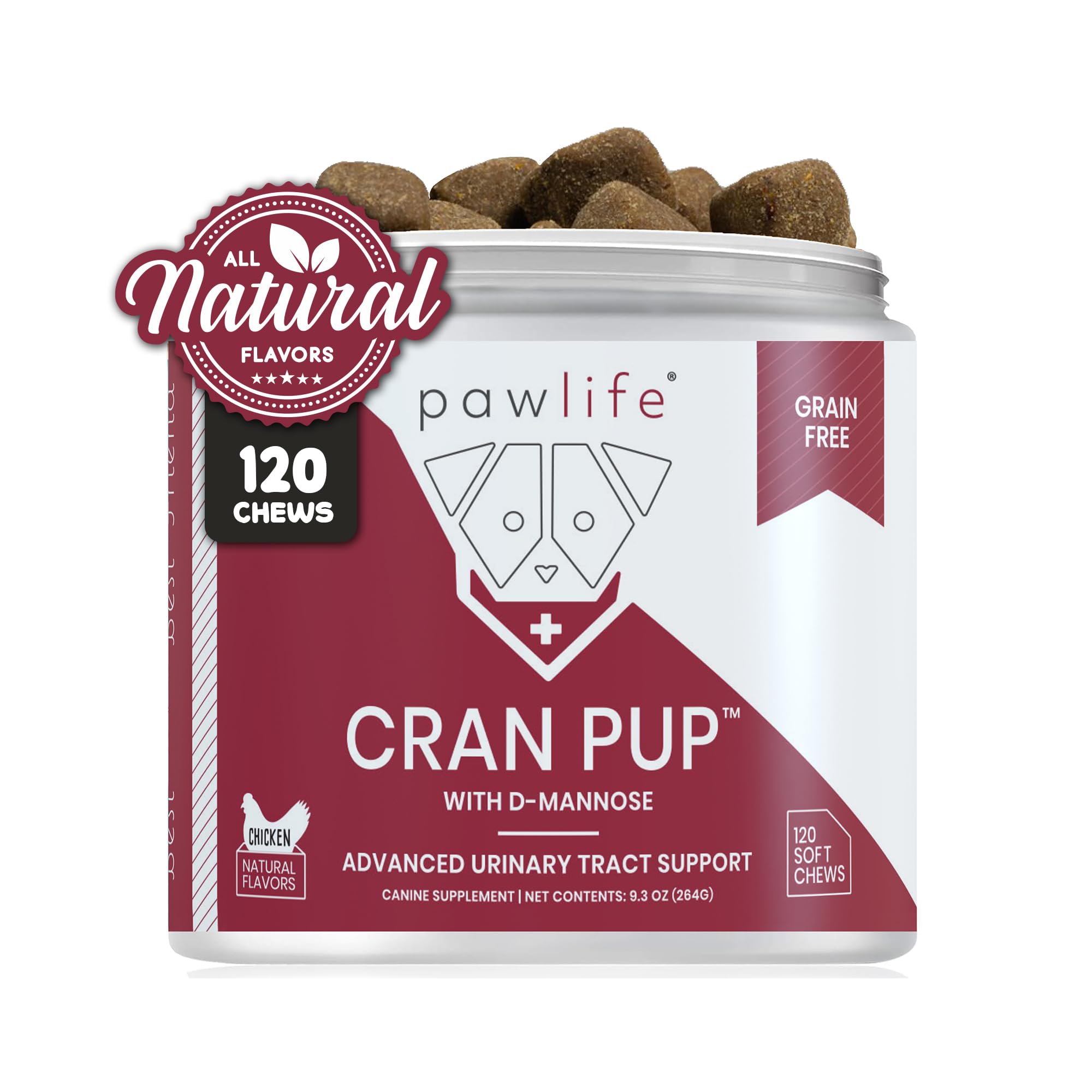 Pawlife Cranberry Supplements for Dogs| Urinary Tract & Bladder Support| D Mannose & Antioxidants for Support| 120 Veterinarian 