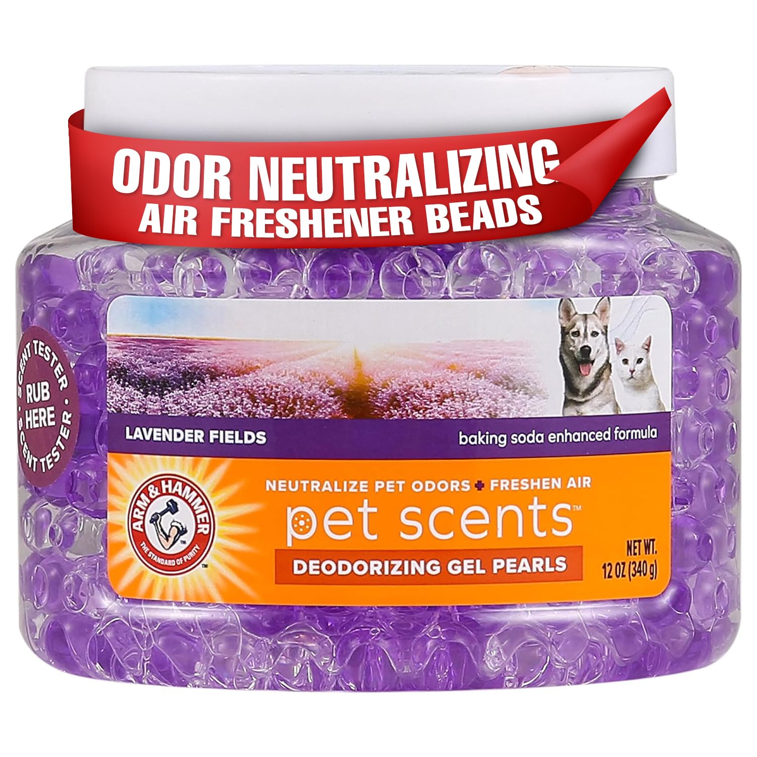 Arm & Hammer Air Care Pet Scents Deodorizing Gel Beads In Lavender Fields | 12 Oz Pet Odor Neutralizing Gel Beads With Baking Soda | Air Freshener Beads For Pet Odor Elimination