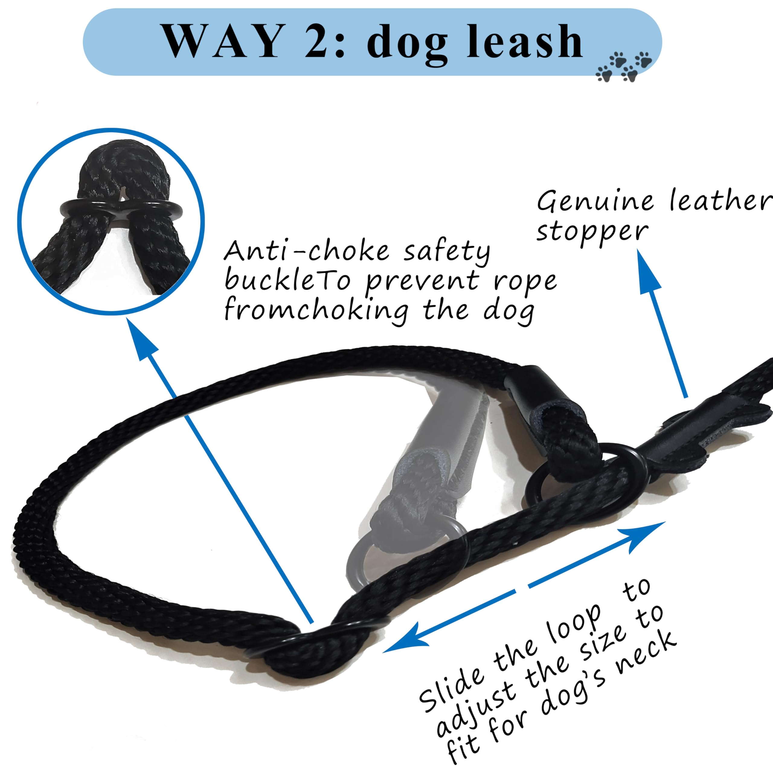 Multifunctional Figure 8 Padded Head Halter Walking Training Leather Stopper Slip Lead Dog Rope Leash (Orange)