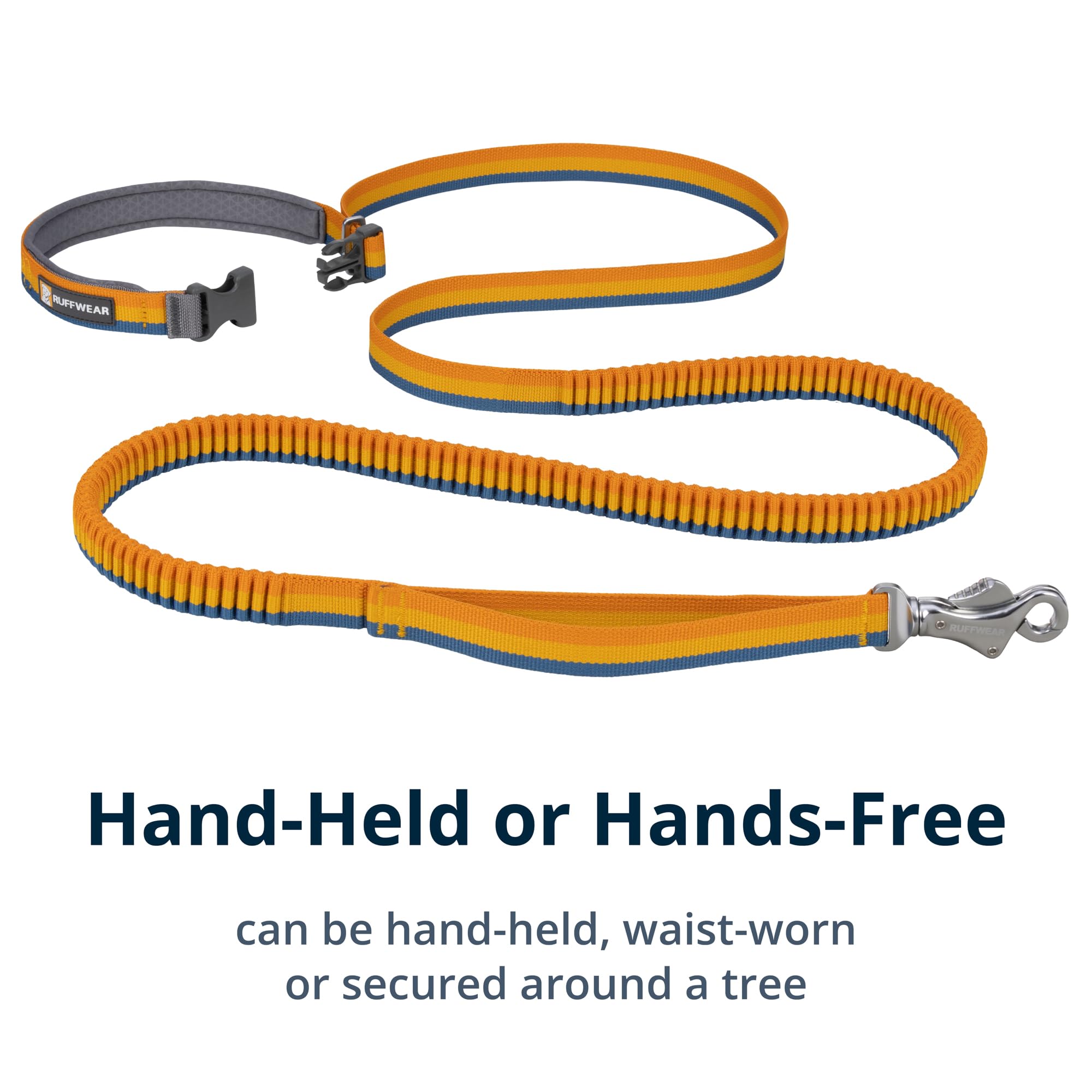 Ruffwear, Roamer Bungee Dog Leash For Running, Biking Or Hiking, Can Be Used Hand-Held Or Hands-Free, Yellow Snow, 5.5'-7'