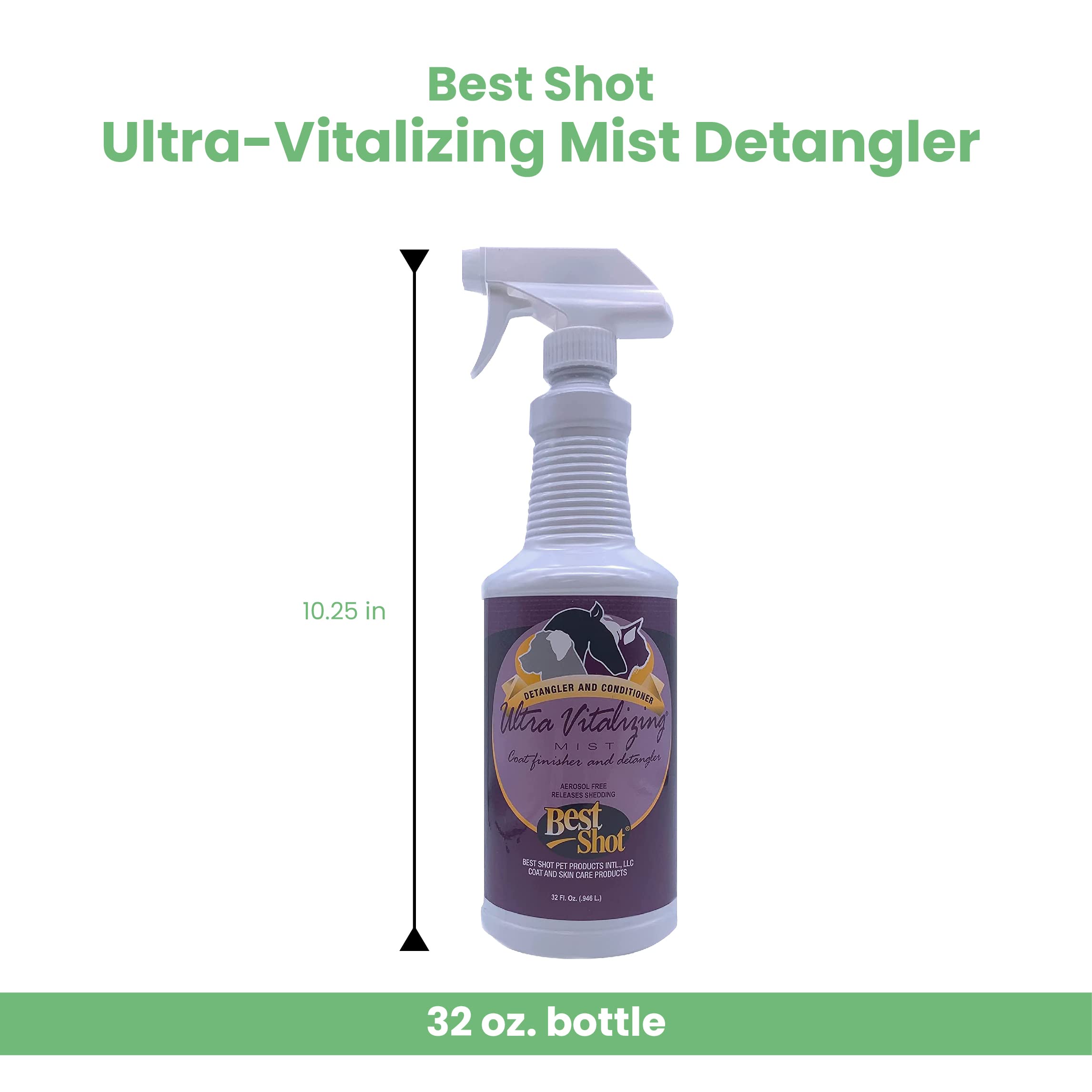 Best Shot Ultra-Vitalizing Mist Detangler and Conditioner with Pet Coat Release Technology, Moisturizing Conditioner for Dogs, C