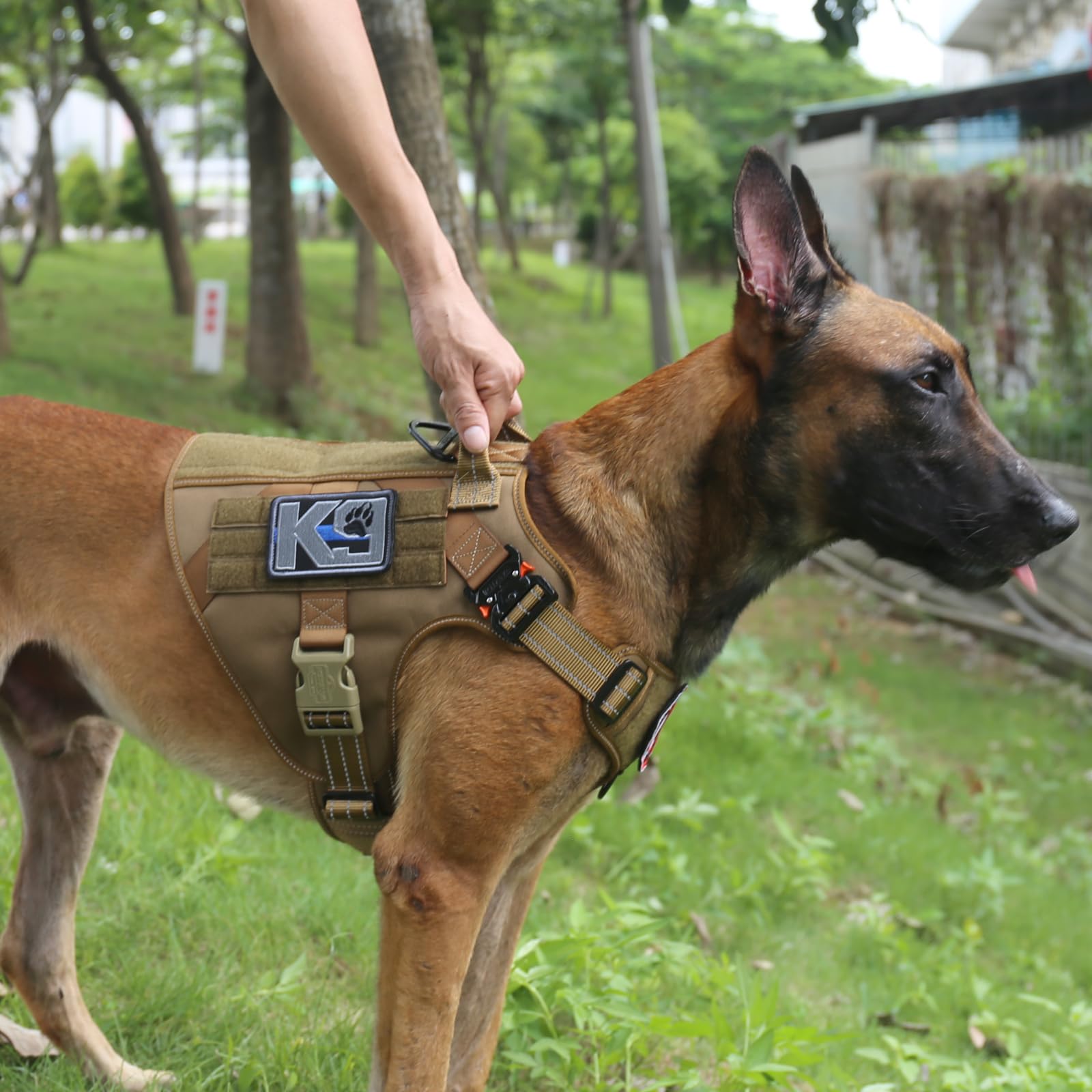 Icefang Gn1 Reflective Tactical Dog Harness X-Large Sized, Molle K9 Dog Vest With 2X Metal Buckles,Adjustable Pet Harness, No Pu