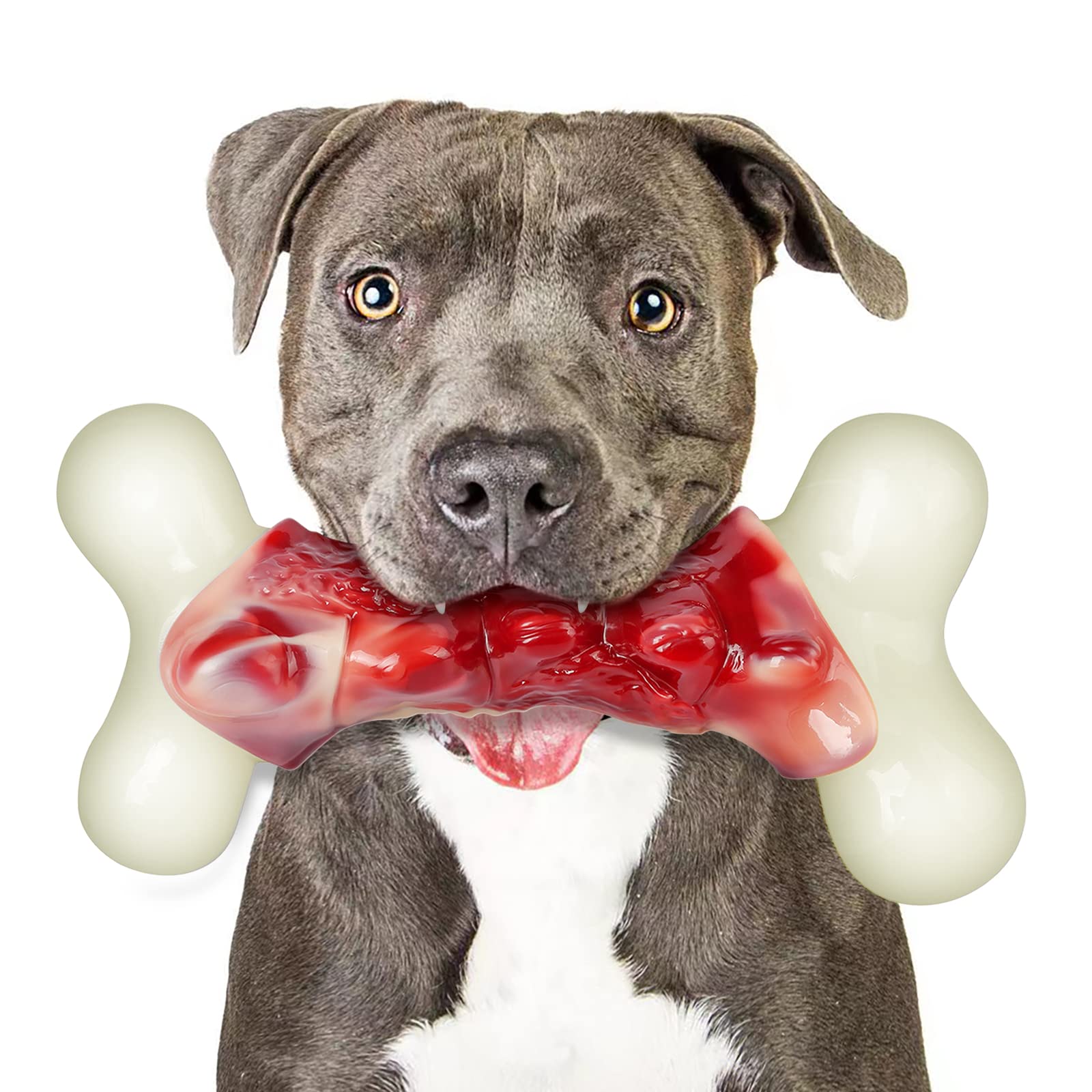 Dog Toys For Aggressive Chewers, Dog Toys For Large Dogs, Indestructible Dog Toy, Dog Chew Toys For Medium/Large Breed Dogs, Best Dog Toys To Keep Them Busy, Real Bacon Flavored