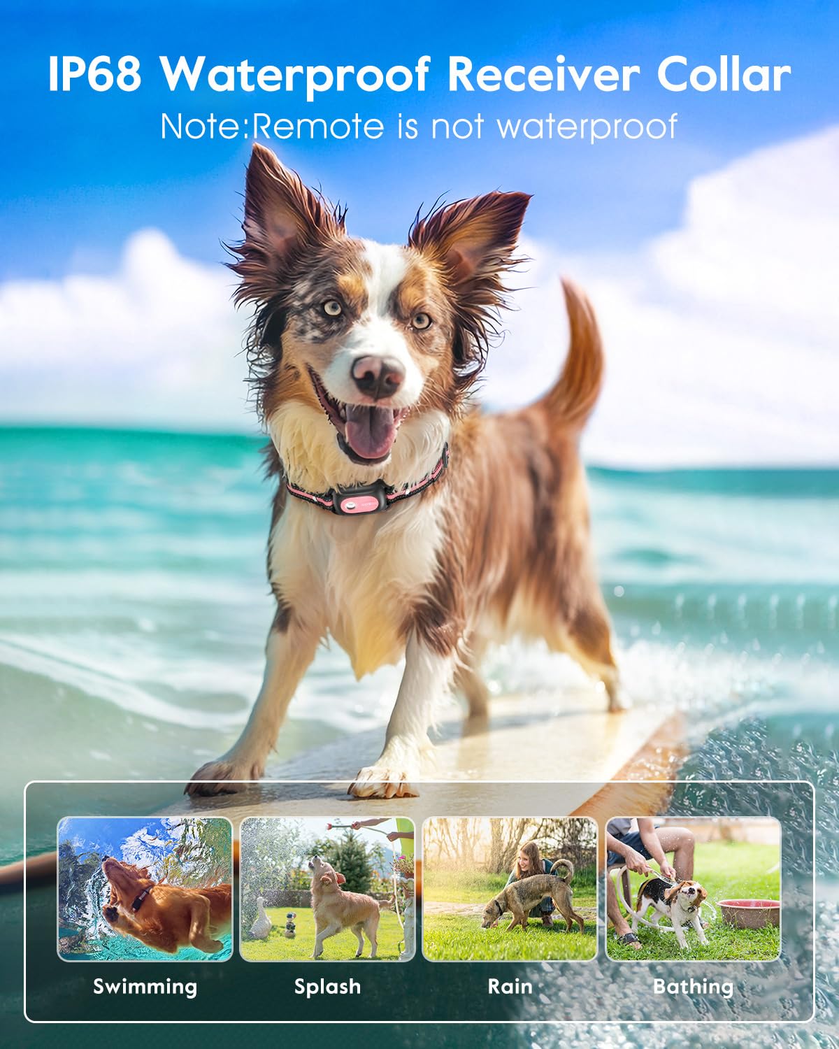 Slopehill Dog Shock Collar,4200Ft Dog Training Collar With Remote,Ipx8 Waterproof E-Collar With Beep,Vibration,Shock,Flash Light