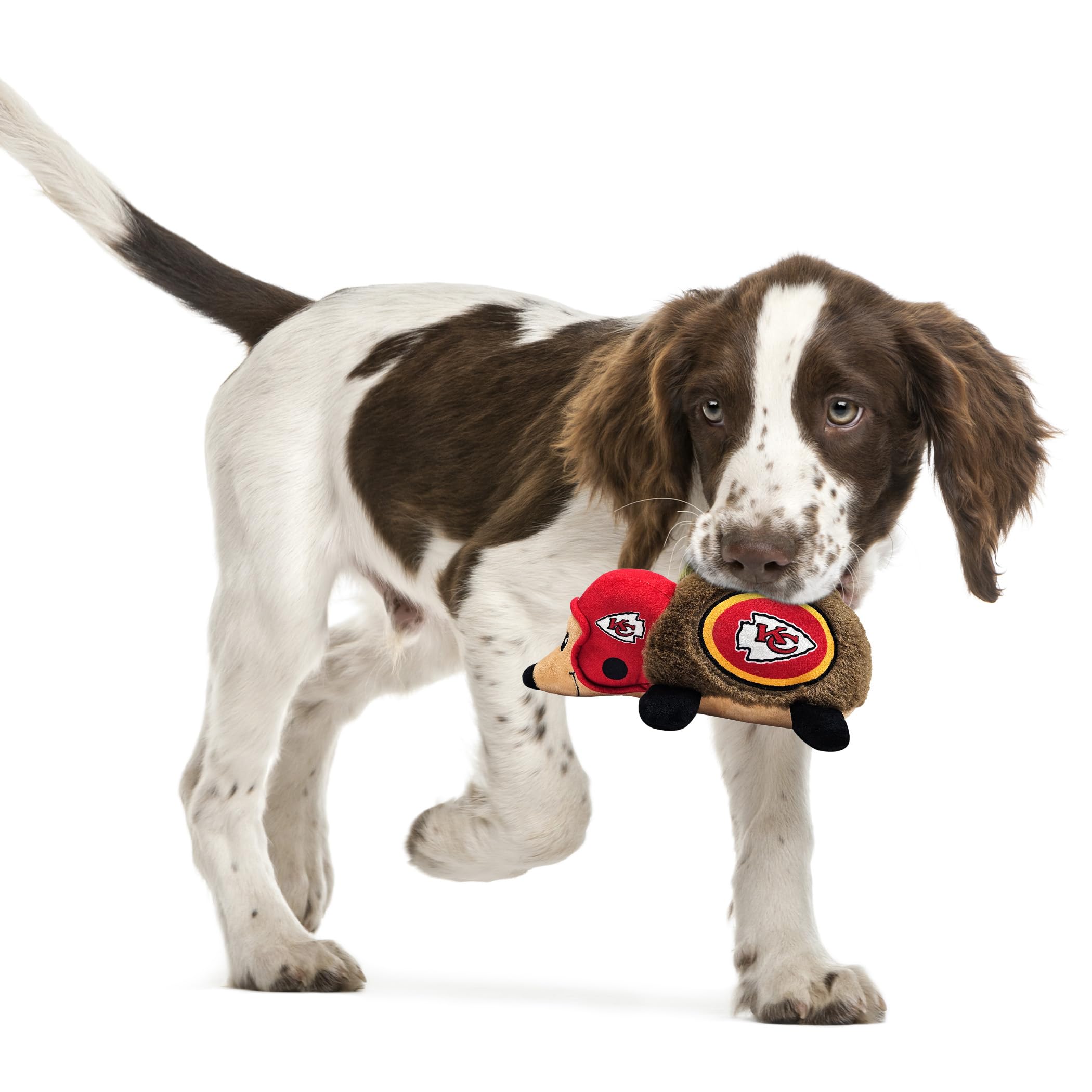 Nfl Kansas City Chiefs Plush Hedgehog Toy For Dogs & Cats, Cool Soft Pet Toy For Fun And Interactive Play, Dog Chew Toy With Squ
