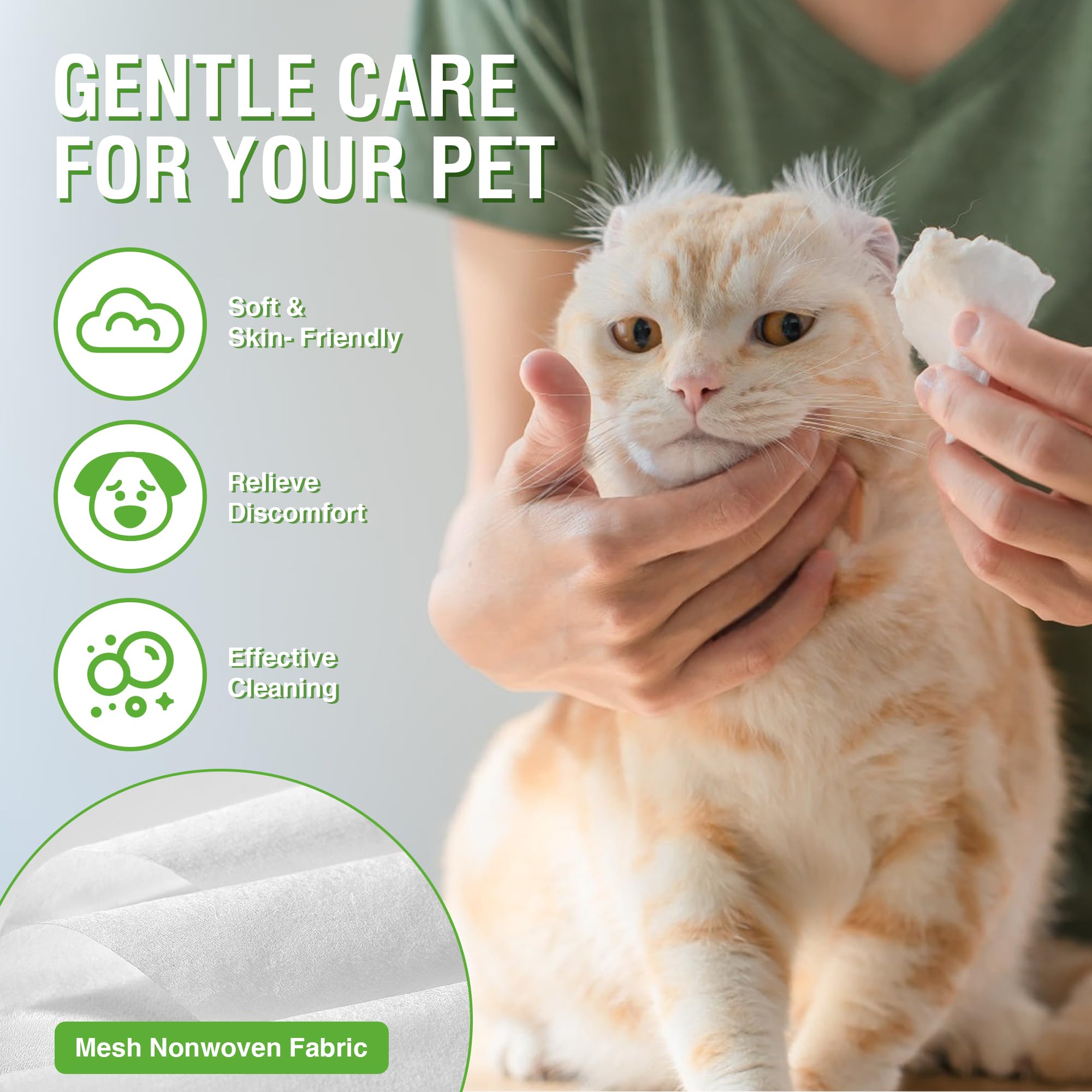 Pet Wipes For Dogs And Cats, Dog Wipes For Paws And Butt, Cat Wipes Cleaning Fur And Butt, Fragrance-Free, Alcohol-Free, Natural
