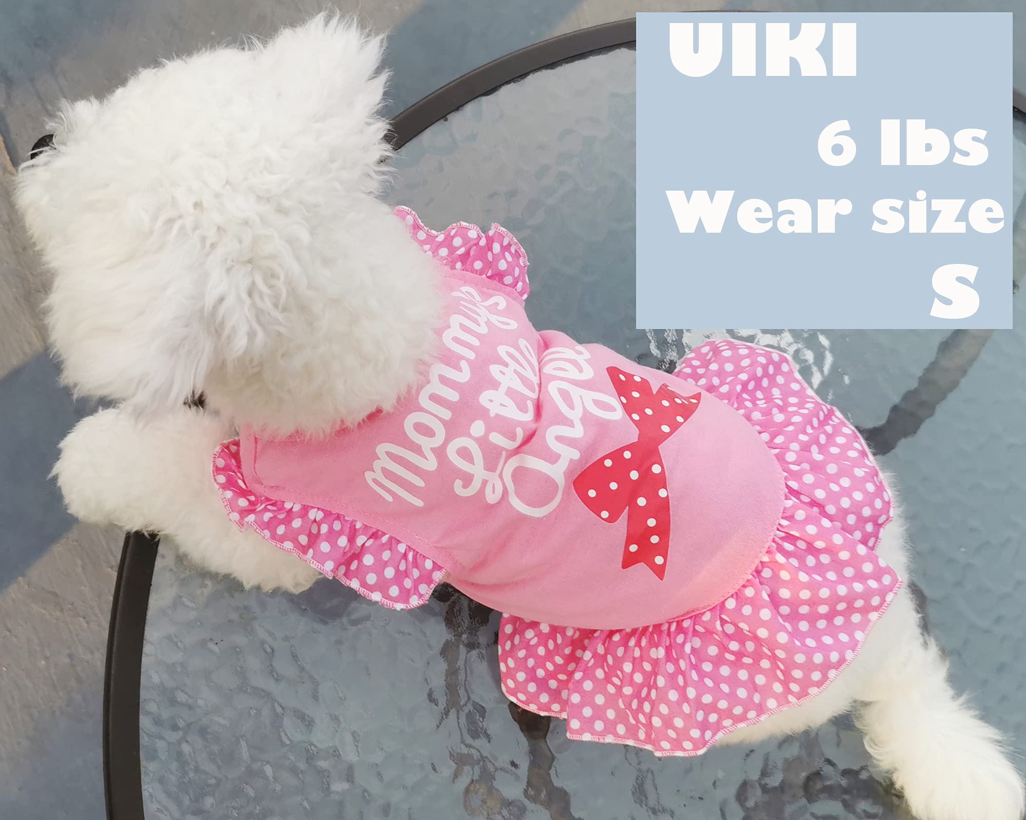 Xpudac 4 Pieces Pet Dog Dress Shirt Puppy Skirt Cute Doggie Dress Dog Summer Clothes Dog Apparel For Small Dogs And Cats (Pink Angel, Xx-Small(1-2 Lbs))