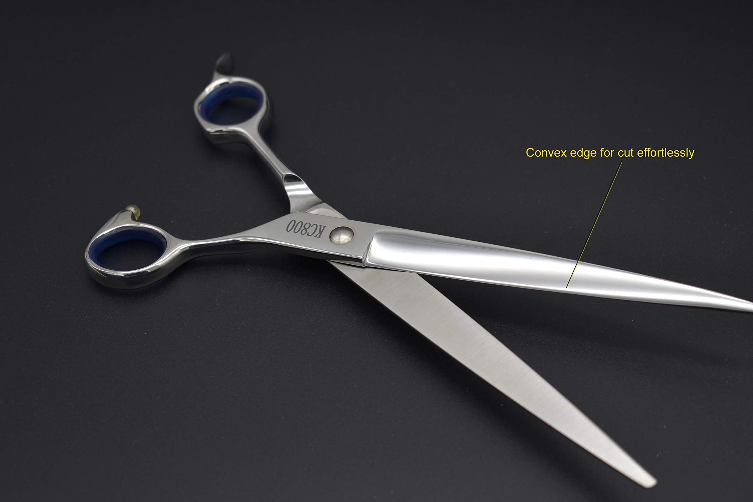 Professional Dog Shear Scissor Straight 8 Inch For Dogs Grooming Stainless Steel Japanese Process (8.0' Straight Blue Diamond)