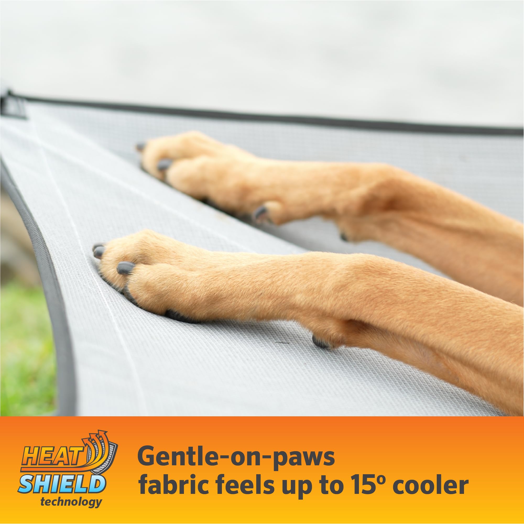 Coolaroo On-The-Go Elevated Dog Bed Kit - Portable & Cooling Travel Cot With Heatshield Fabric For Large Dogs, Lightweight & Com