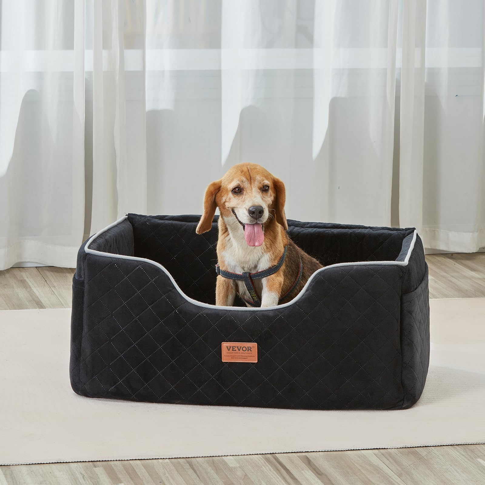 Vevor Dog Booster Car Seat Pet Car Seat For Medium Large Dog Up To 55 Lbs Black