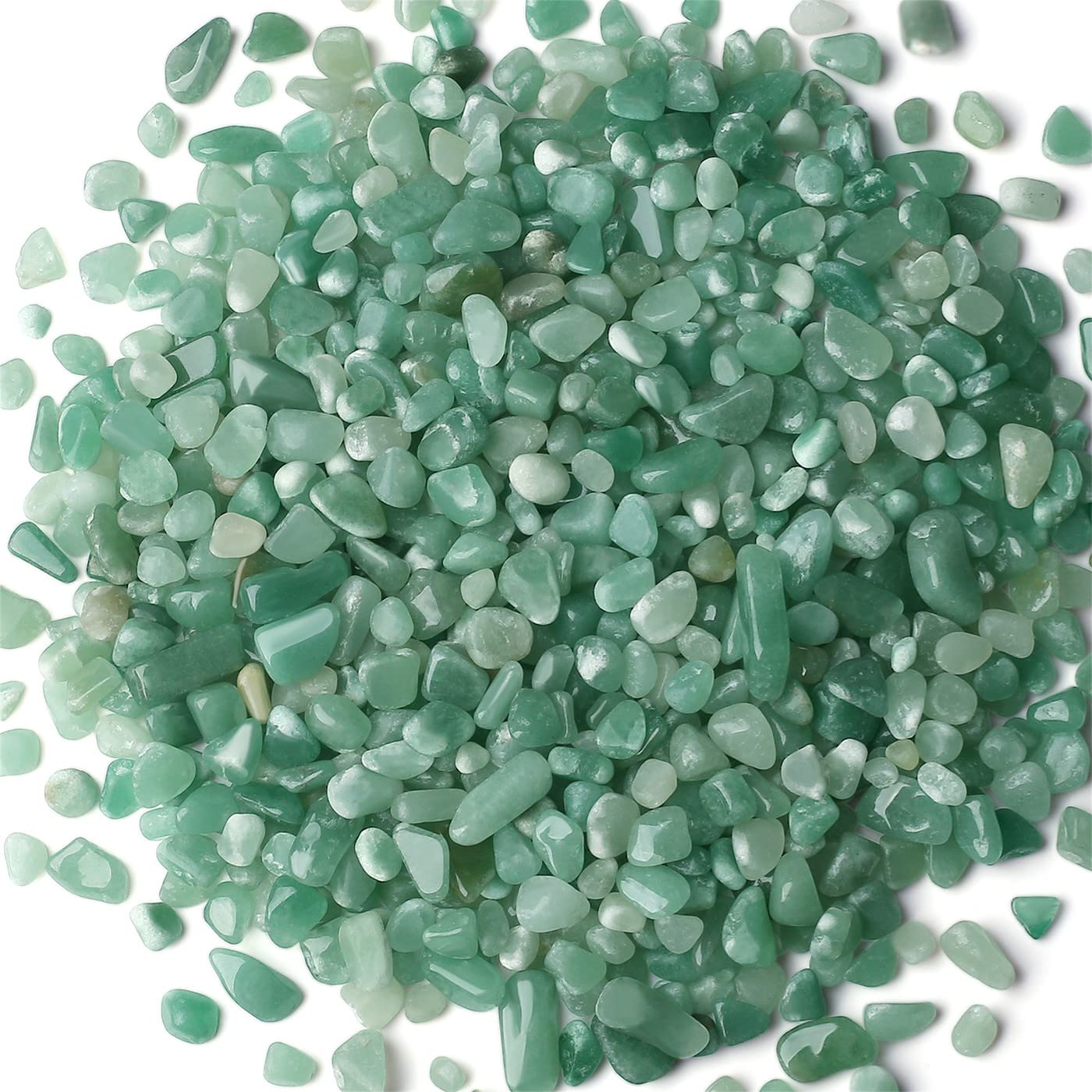 1Lb Green Aventurine Aquarium Gravel Rocks Natural Tumbled Healing Crystal Chips Bulk Gemstones Crushed Stones For Fountain Vase Filler Planters Decorative Fish Tank Potted Reiki Energy Balancing
