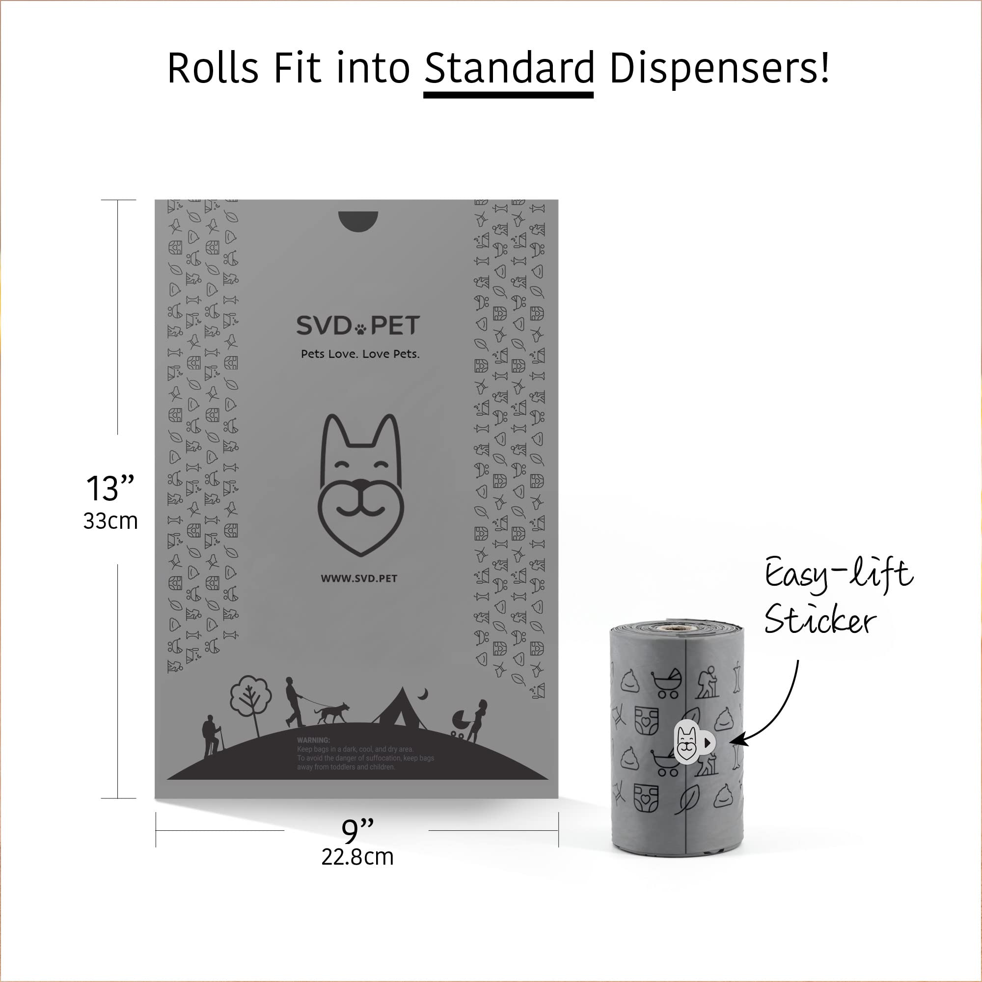 Svd.Pet [2-Pack] Retractable Waste Bag Dispensers Gift Set, 2 Pet Waste Bag Holders With 60 Large Waste Bags, Dog Walking Access