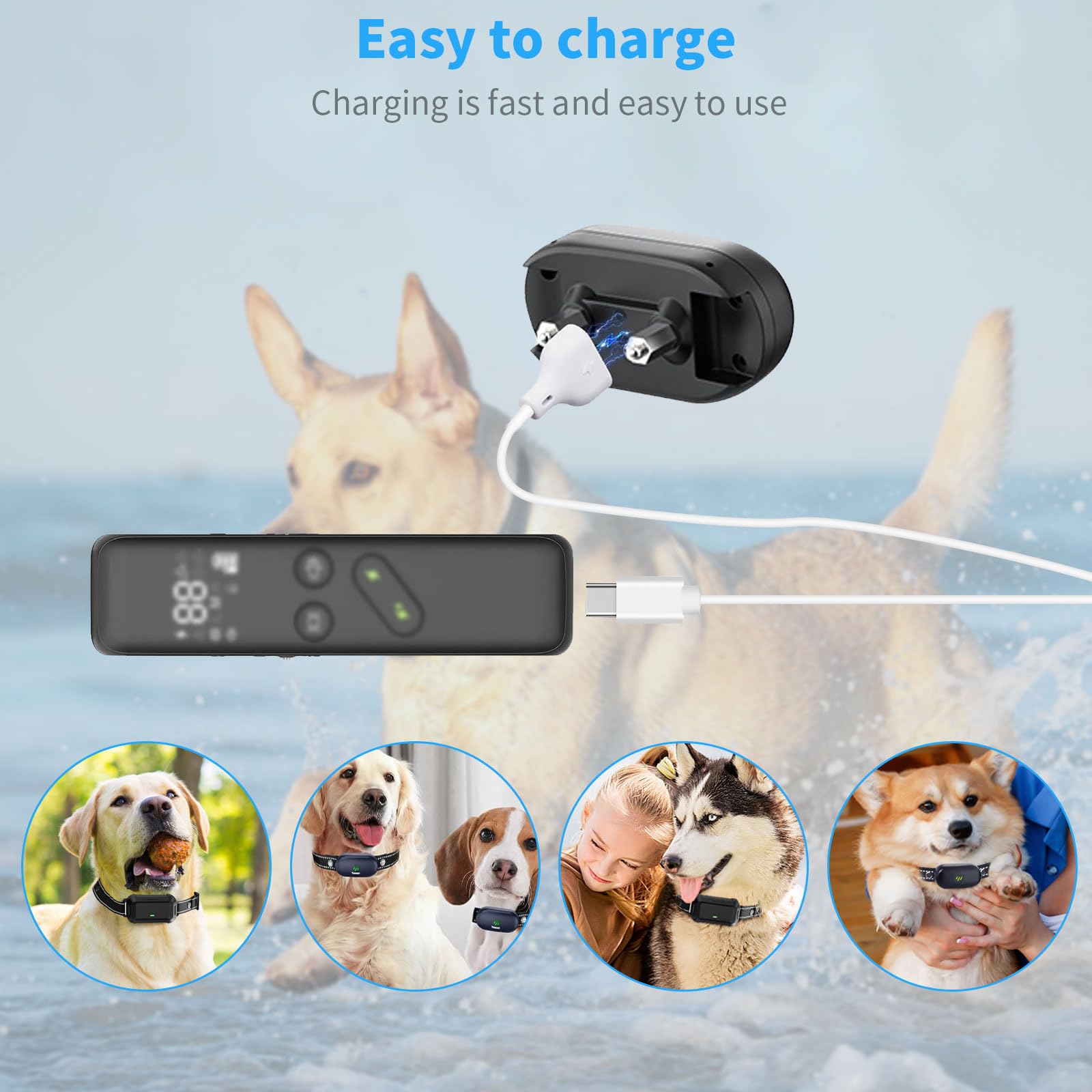 Merom For Delupet Dog Training Collar Charger Replacement, Power Cable Compatible With Yawpet Dog Shock Collar, 2-In-1 Magnetic