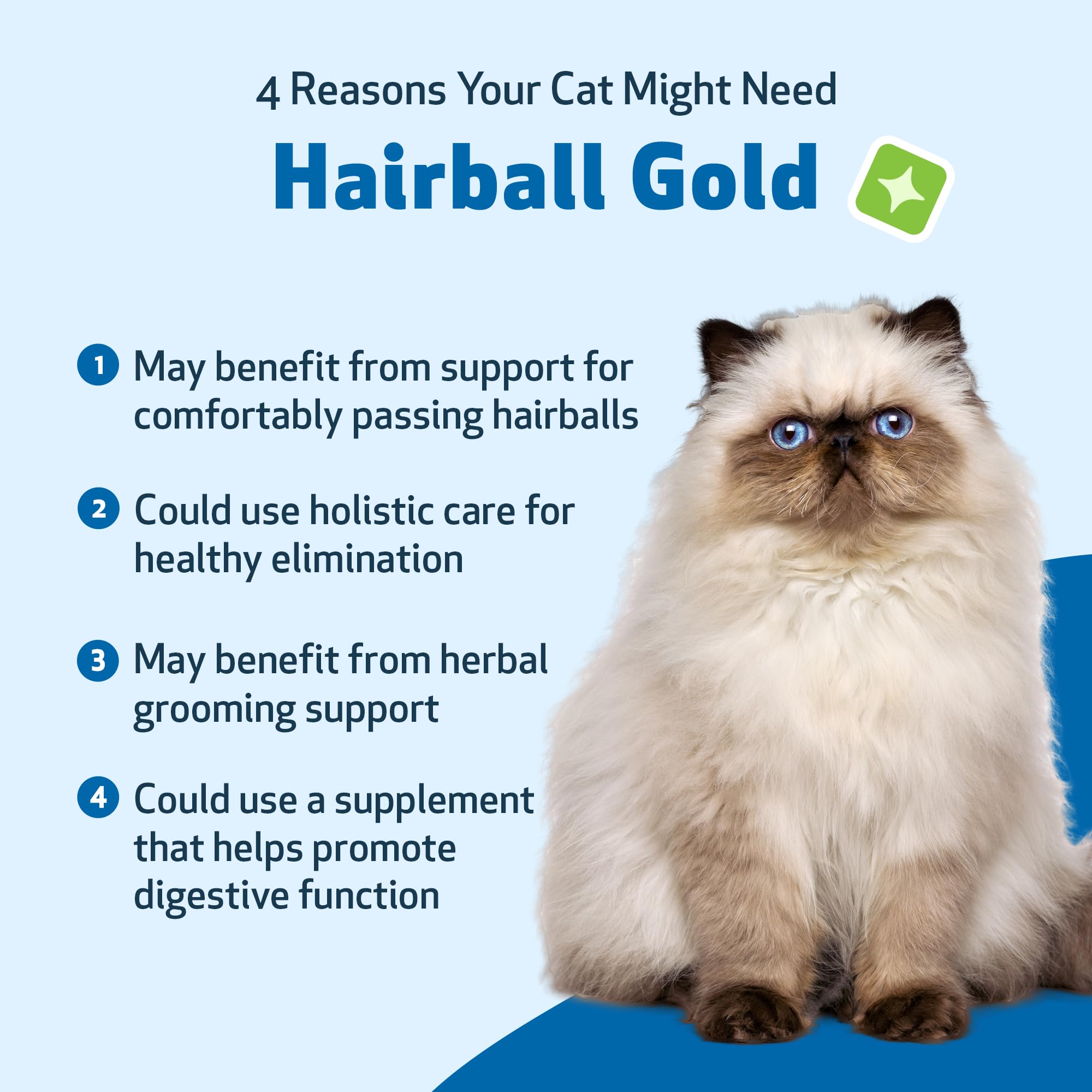 Pet Wellbeing Hairball Gold for Cats - Holistic Hairball and Digestive Care, Normal Elimination, Slippery Elm, MCT Oil, No Miner
