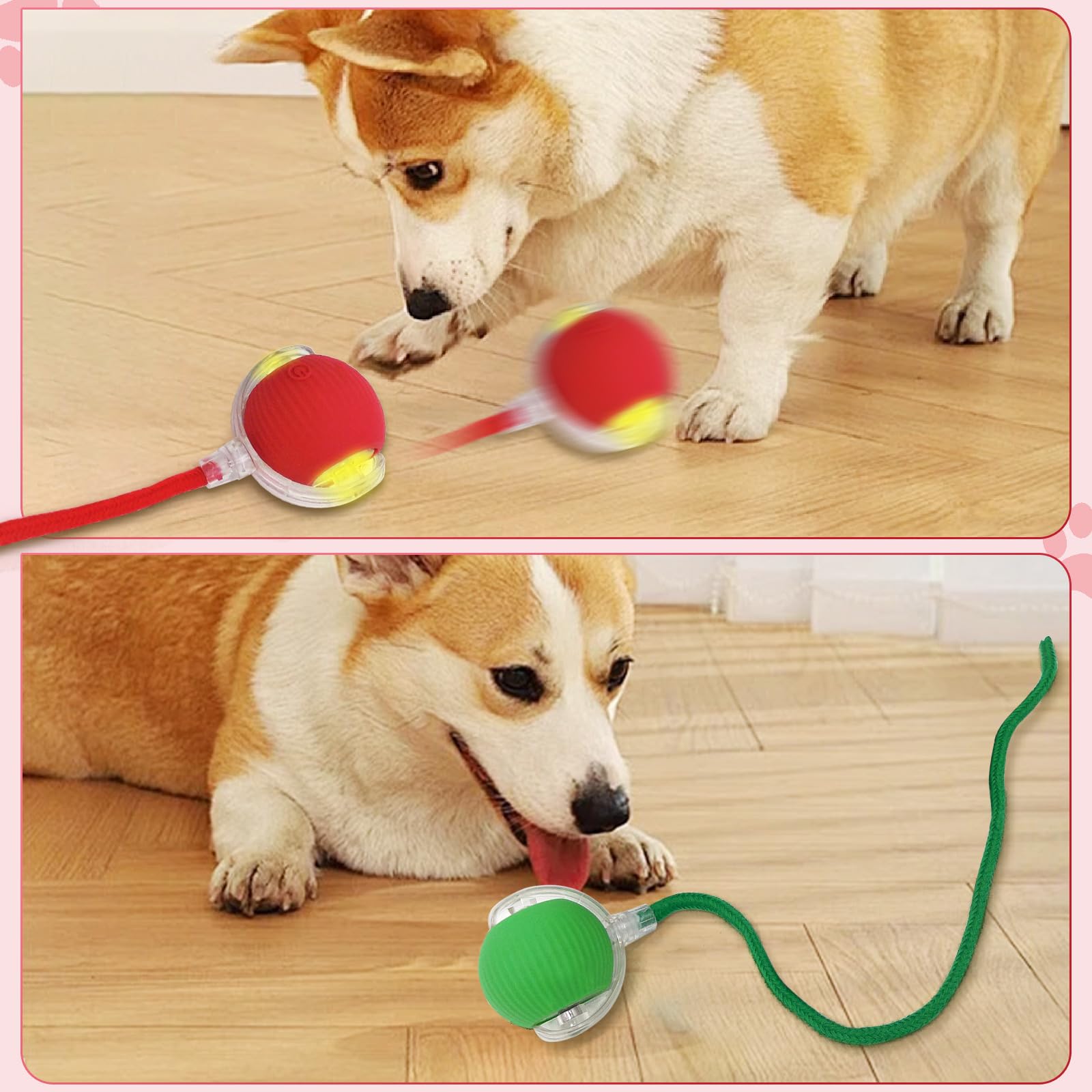 Sorneicdr New Interactive Rolling Dog Ball, 360 Smart Pet Toy Ball, Self Rolling Ball Cat Toys For Small Medium Dogs Cats, Green