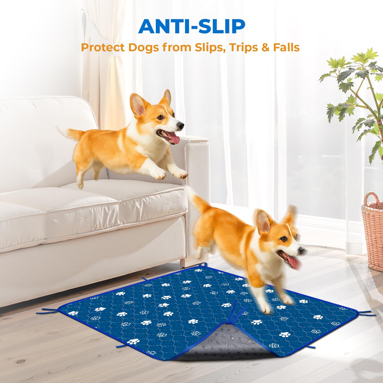Fostanfly Washable Pee Pads For Dogs, 2 Pack Large 36''X48'' Ultra-Absorbent And Leak-Proof Non-Slip Reusable Potty Training Pad