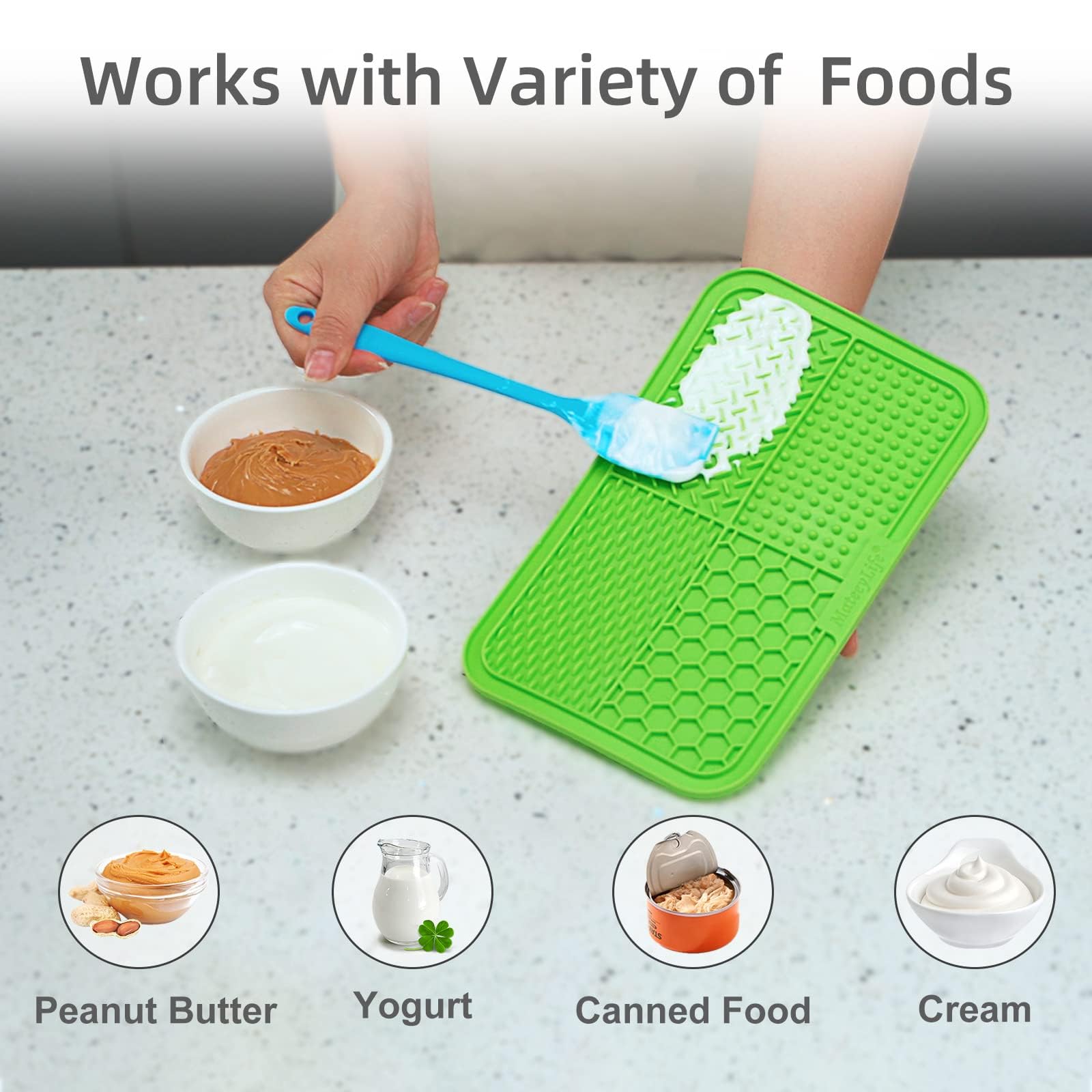 Mateeylife 2Pcs Large Lick Mat For Dogs And Cats With Suction Cups, Dog Lick Mat For Anxiety Relief, Dog Enrichment Toys For Bor