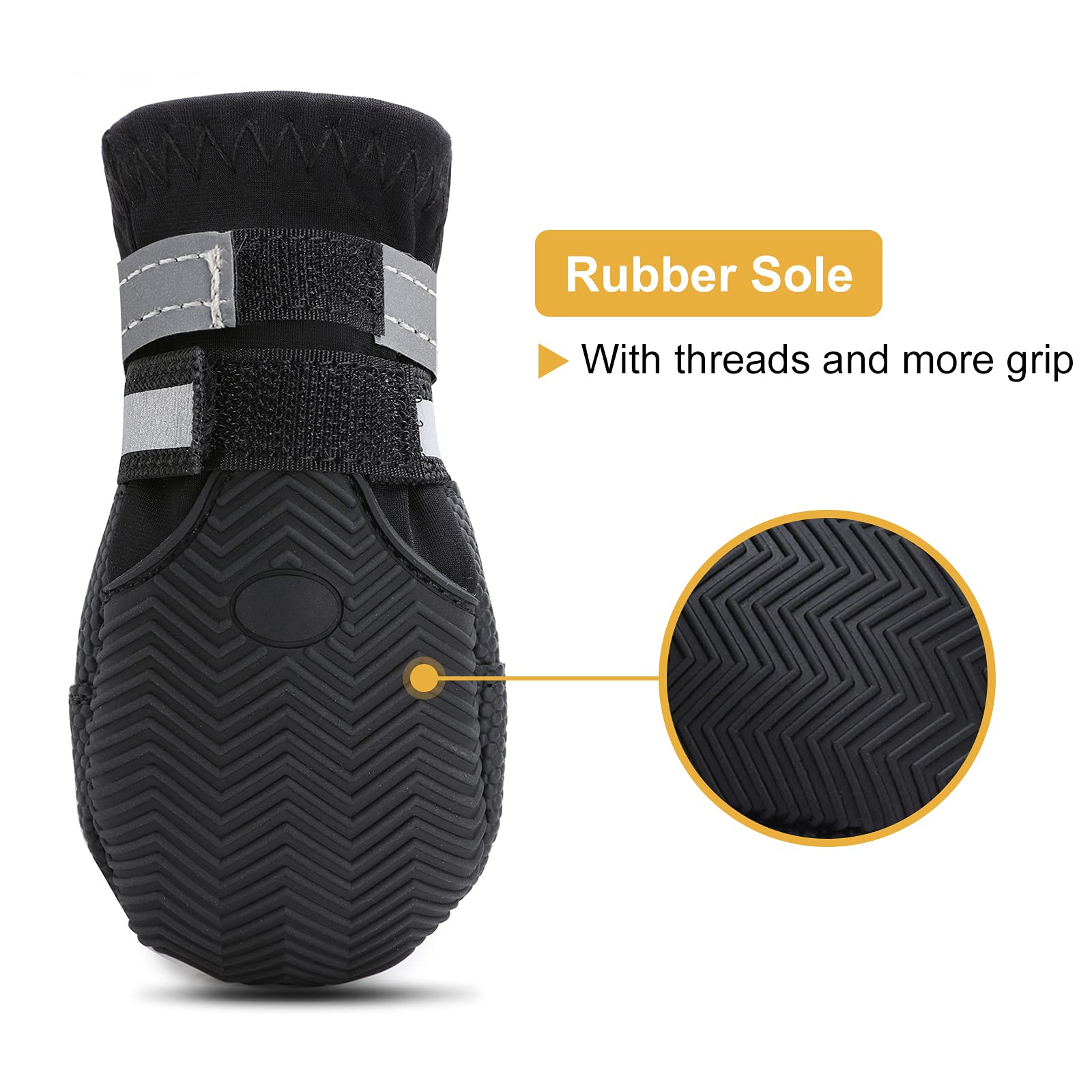 Dimicoo Winter Snow Dog Boots Neoprene Nonslip Rubber Sole Dog Shoes For X-Large Dogs