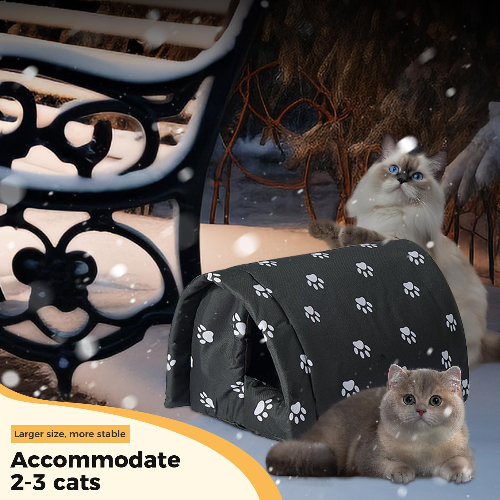 Cat House For Outdoor Cats In Winter, Feral Cat Shelter, Cat House Thickened Weatherproof Foldable, Stray Cats Shelter Rainproof