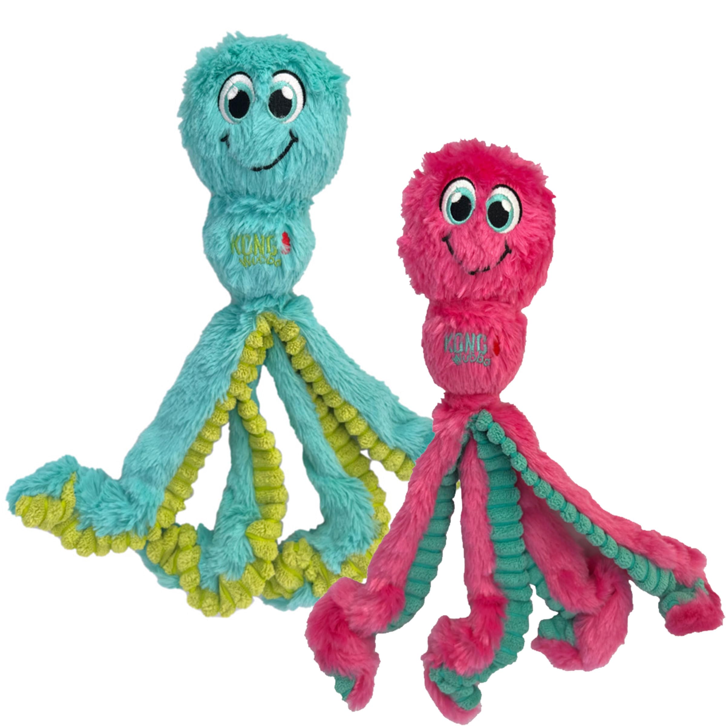 Kong Wubba Octopus Tug And Fetch Squeak Dog Toy Assorted Colors (Large (2 Pack))