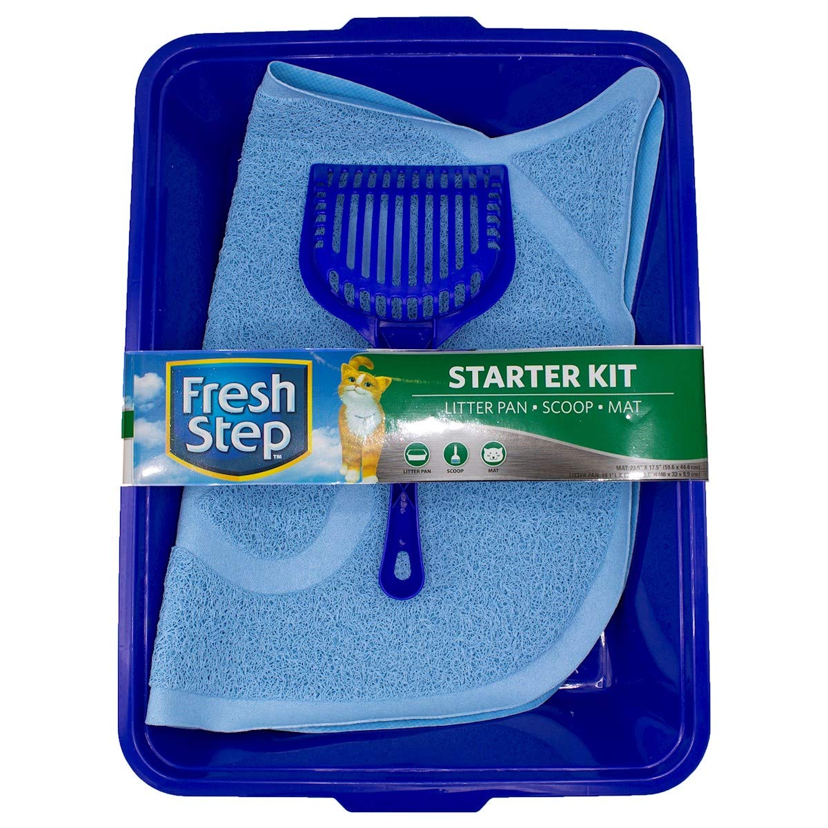 Fresh Step Starter Kit | Cat Litter Cleanup Kit | Cat Litter Box, Cat Litter Scoop, Cat Litter Trapper Keeper Mat | Cat Litter A