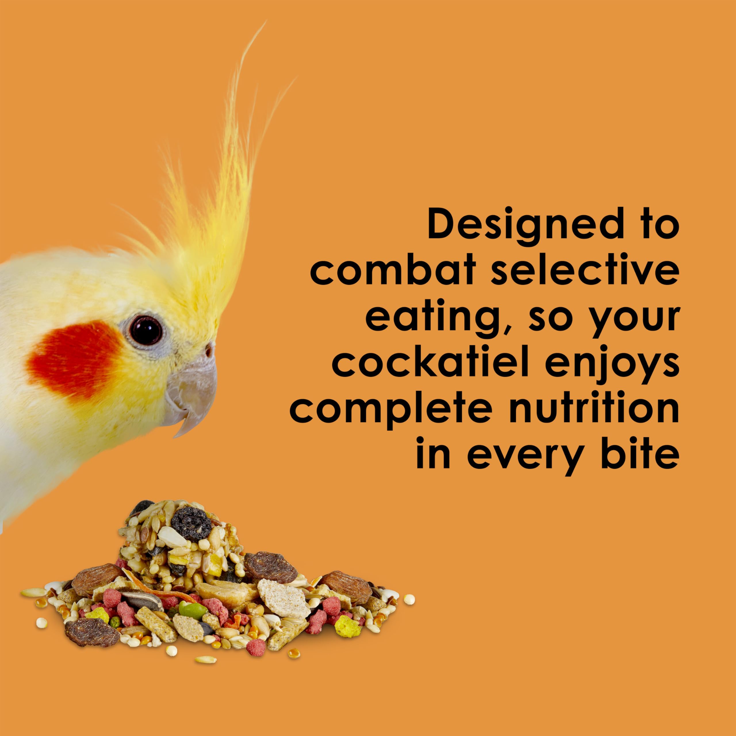 Kaytee Fiesta Cockatiel Food, Nutritious and Fun Blend, Supports Skin, Feather, Digestion, Brain and Heart Health, 4.5 pounds