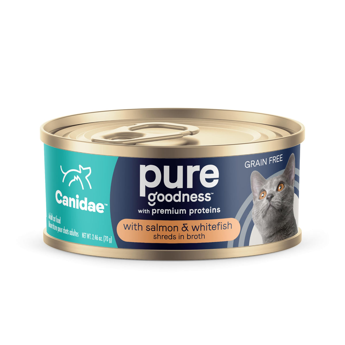 Canidae Pure Adore Premium Wet Cat Food, Salmon & Whitefish In Broth, 2.46 Oz. (Case Of 24), Grain Free