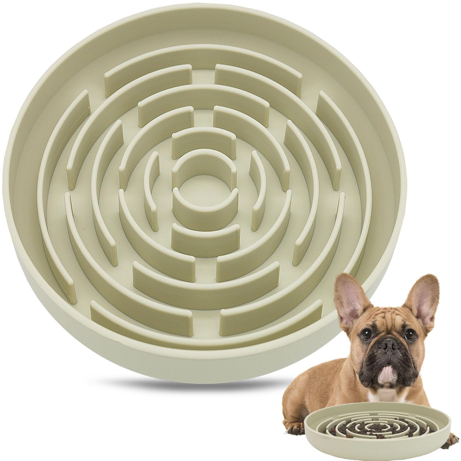 Slow Feeder Dog Bowls, Puzzle Silicone Dog Feeding Bowls For Dogs & Cats, Slow Feeder Non-Slip With Suction Cups, Anti-Choking, 