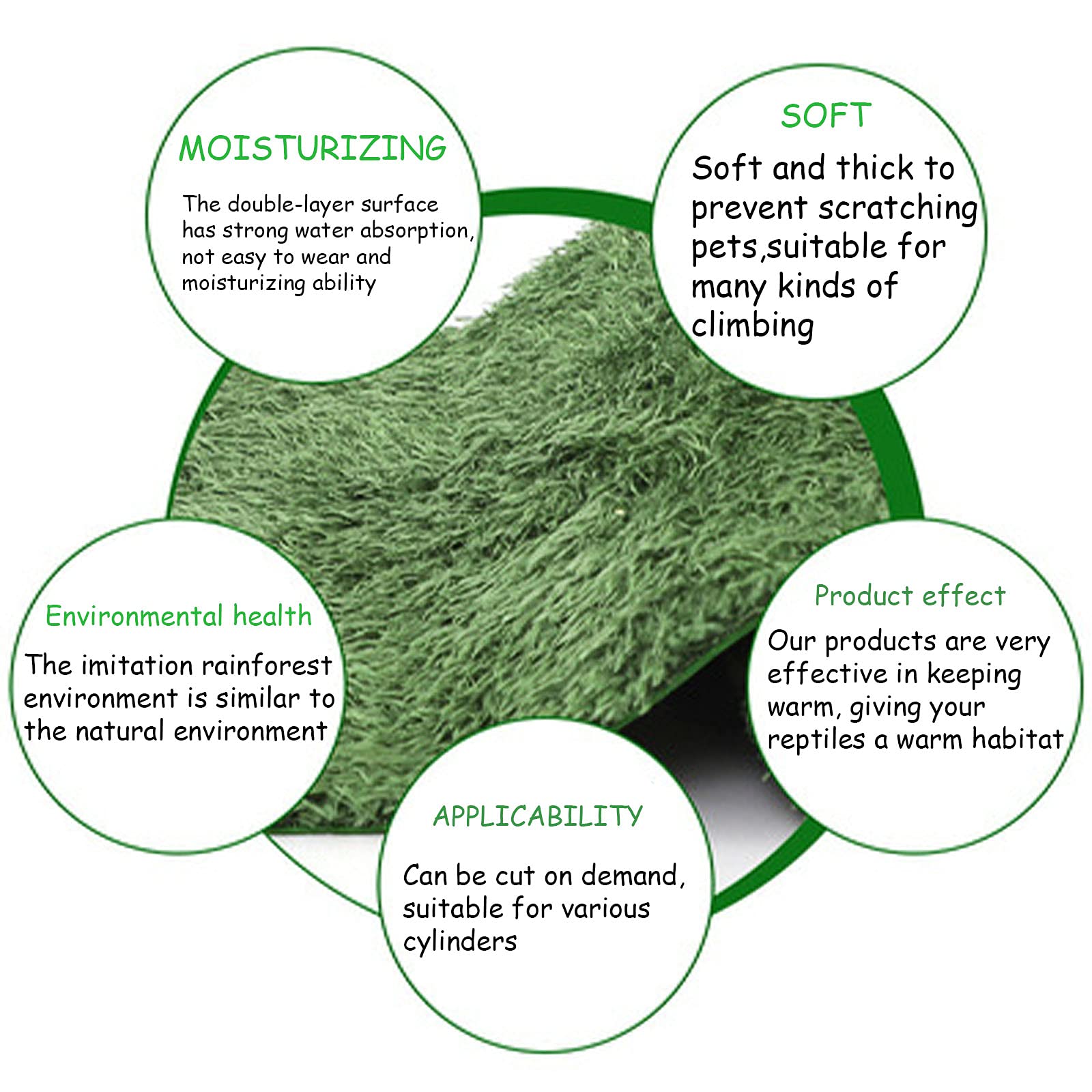 Kathson 2 Pcs Reptile Carpet Mat Terrarium Bedding Substrate Liner Mat Imitation Rainforest Crawler Mats For Snakes Bearded Drag