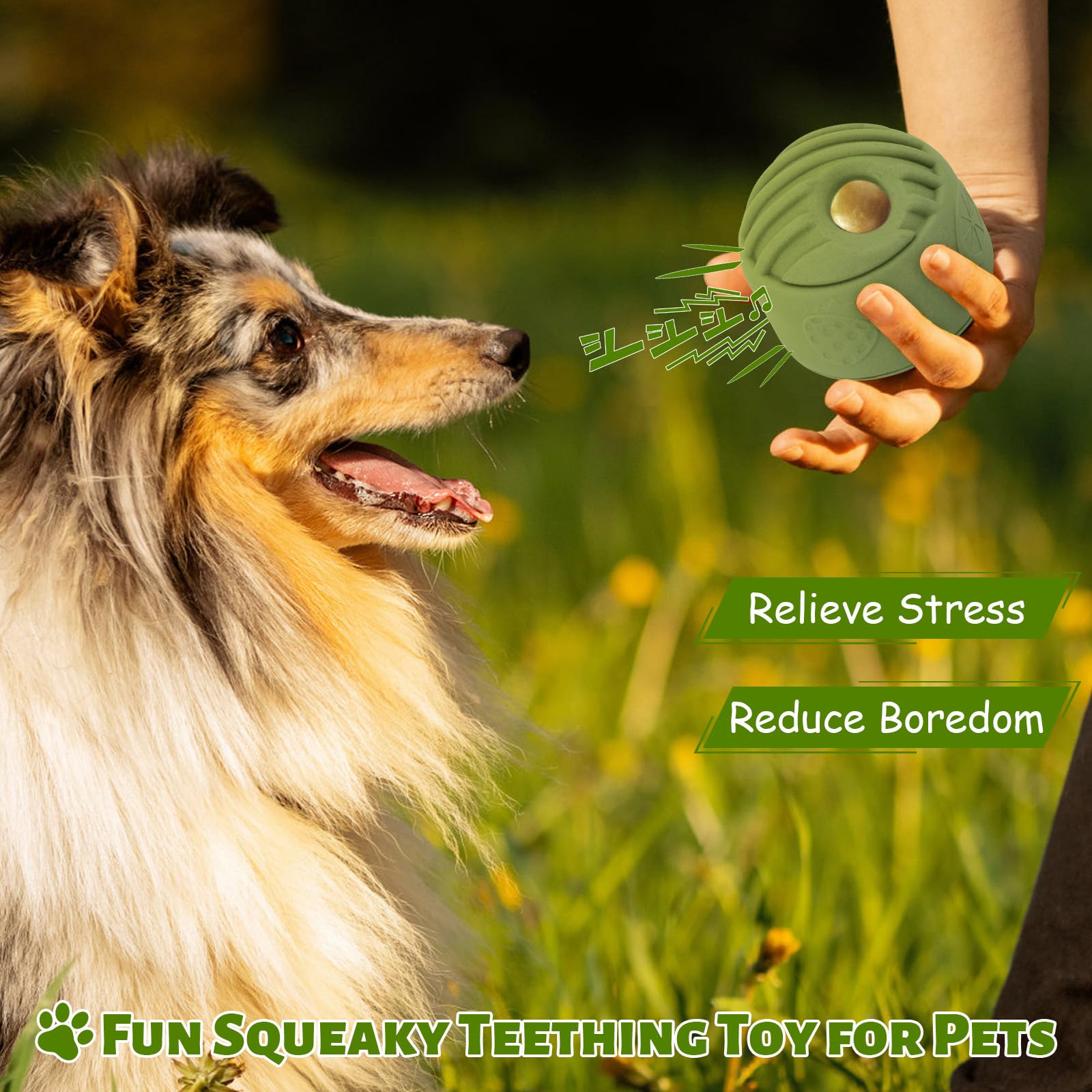 Ateson Interactive Dog Toy For Large Dogs (20-140 Lbs) 2Pack- Durable Freezable Rubber Chew Toy, Mint Scent, Anxiety Relief Puzz