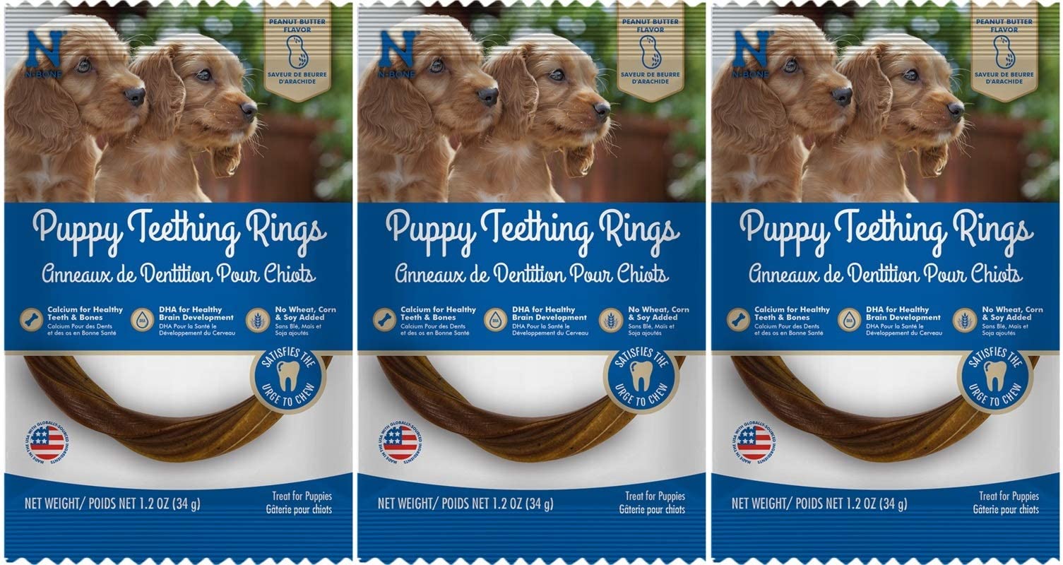 N-Bone Puppy Teething Rings Peanut Butter Flavor