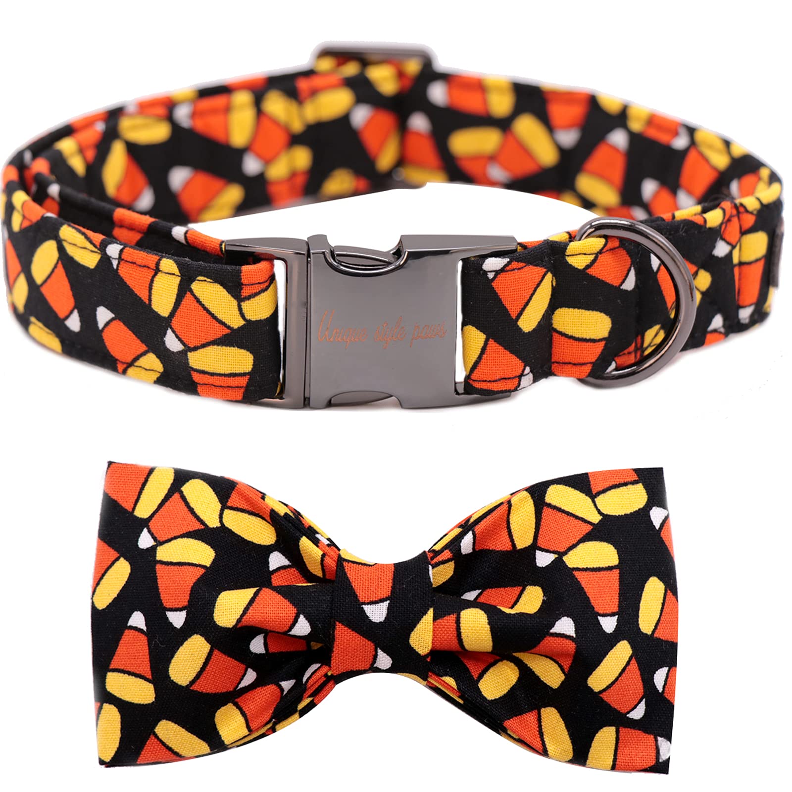 Unique Style Paws Helloween Dog Collar, Puppy Collar With Bowtie, Adjustable Dog Collar Pet Gift For Small Medium Large Dogs