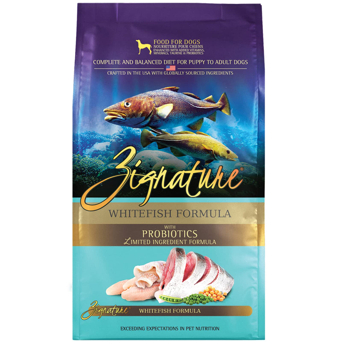 Zignature Whitefish Limited Ingredient Formula Dry Dog Food 4Lb