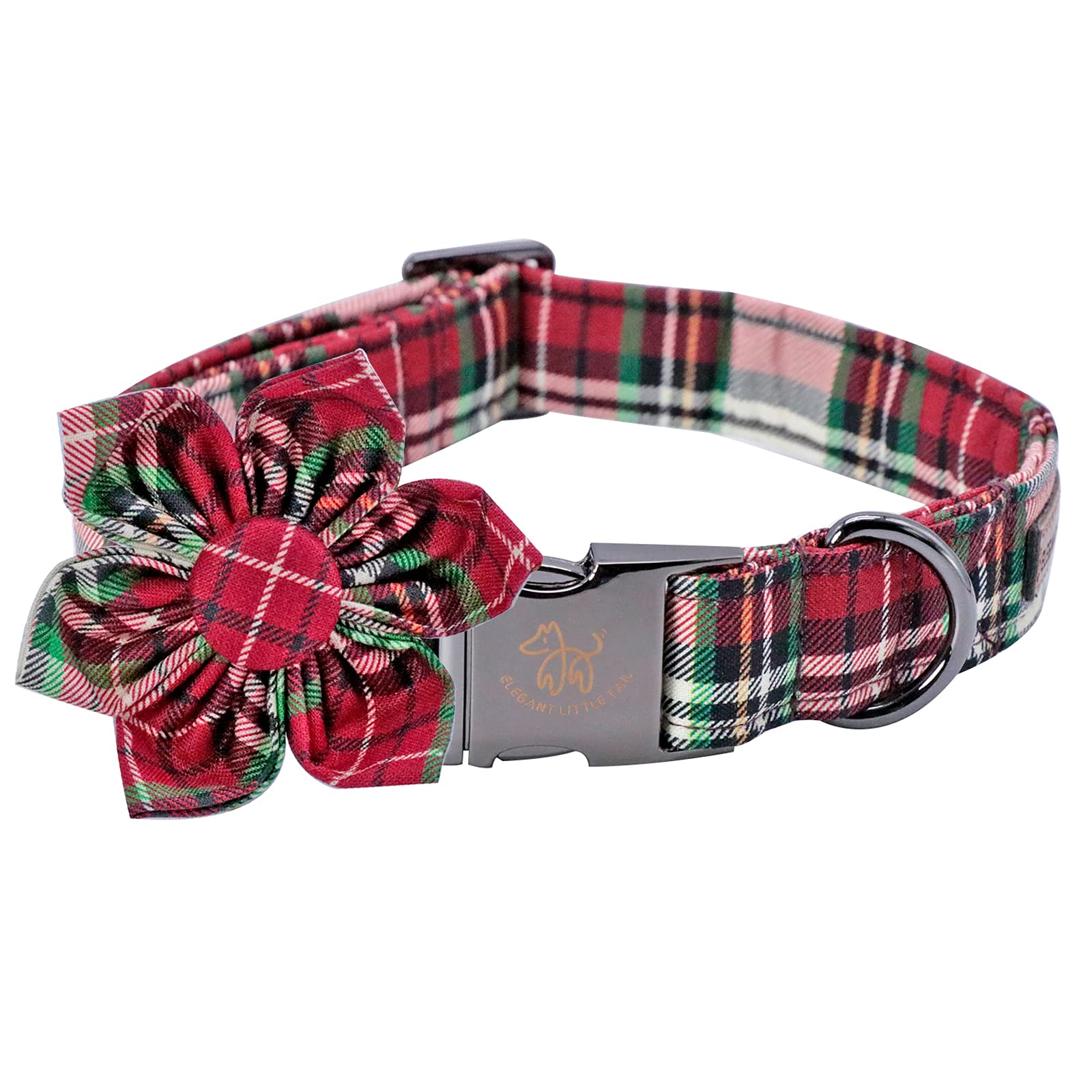 Elegant Little Tail Flower Christmas Dog Collar For Female Or Male Dogs, Gift Pet Collar Adjustable Dog Collars For X-Small Dogs And Cats