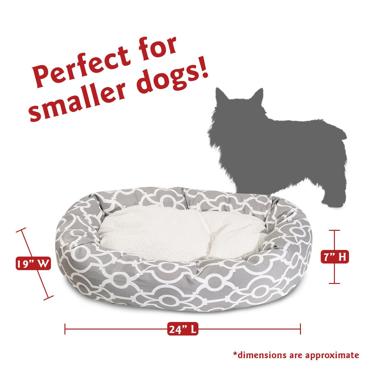 Majestic Pet 24' Athens Gray Sherpa Bagel Bed