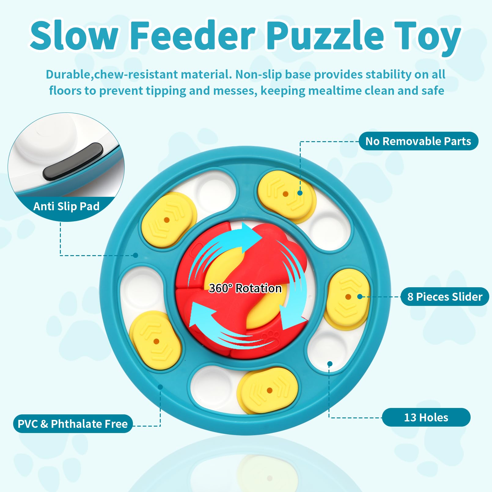 Secyba Interactive Dog Toys, Dog Puzzle Toy, Treat Dispensing Enrichment Toys, Food Feeder Toys for IQ Training & Mental Enrichm