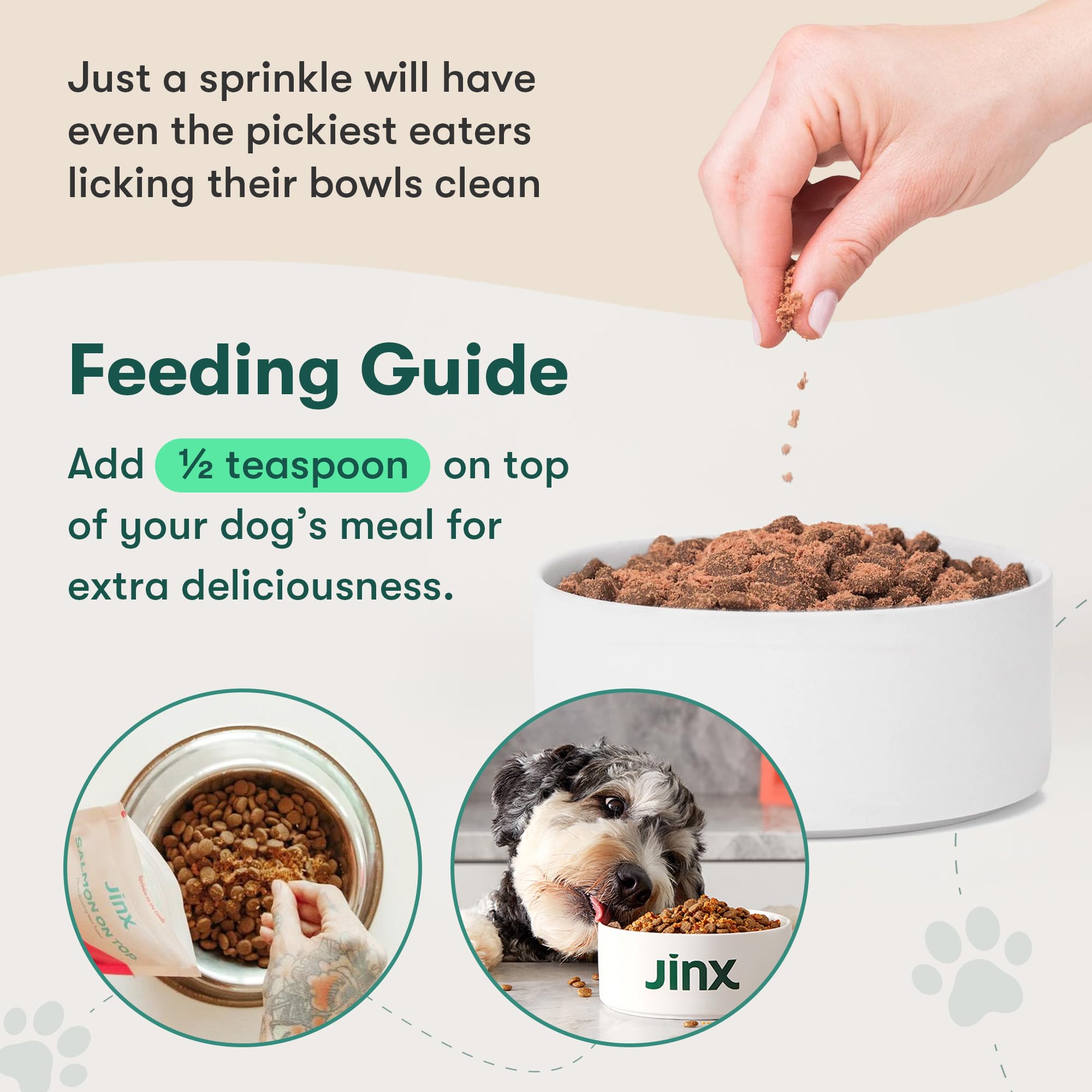 Jinx Premium Freeze-Dried Dog Food Toppers, Salmon on Top - Healthy & Natural Meal Toppers for Dogs with Real Chicken with Real