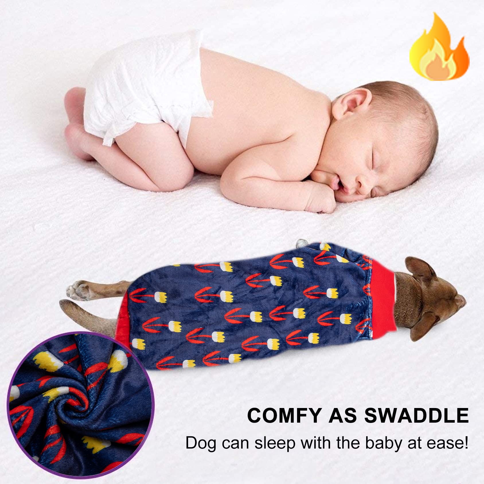 Lovinpet Dogs Jackets For Pitbull: Warm Flannel Fabric Flax Prints Tulips Navy Prints Dog Clothes, Update Fit Skin Friendly Swea