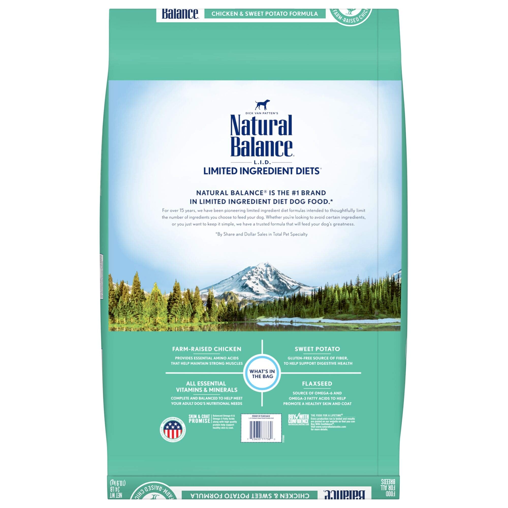Natural Balance Limited Ingredient Adult Grain-Free Dry Dog Food, Chicken & Sweet Potato Recipe, 24 Pound (Pack of 1)
