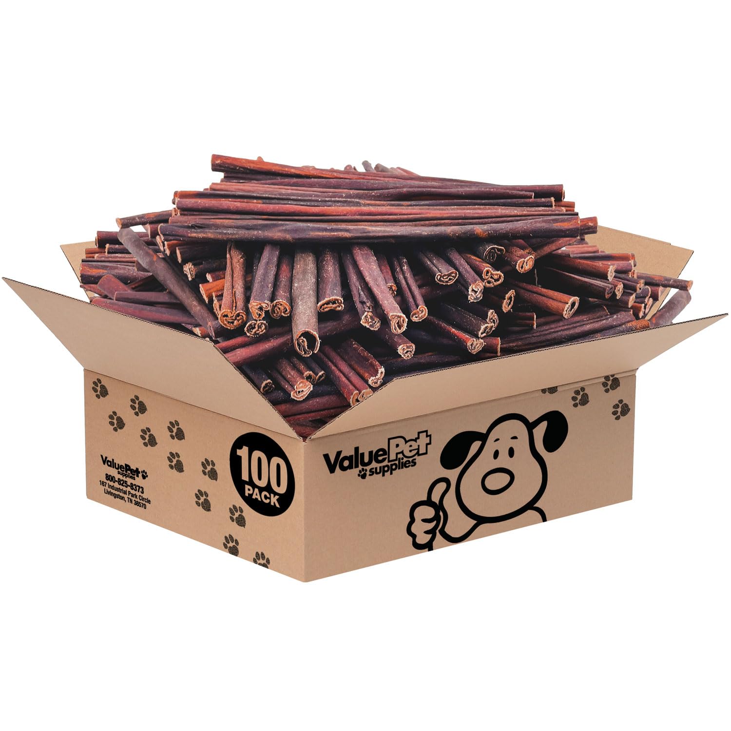 ValueBull Collagen Sticks for Small Dogs, 12 Inch Thin Chews, Natural Dog Treats, 100 Count Bulk Pack - Supports Joints, Skin & 